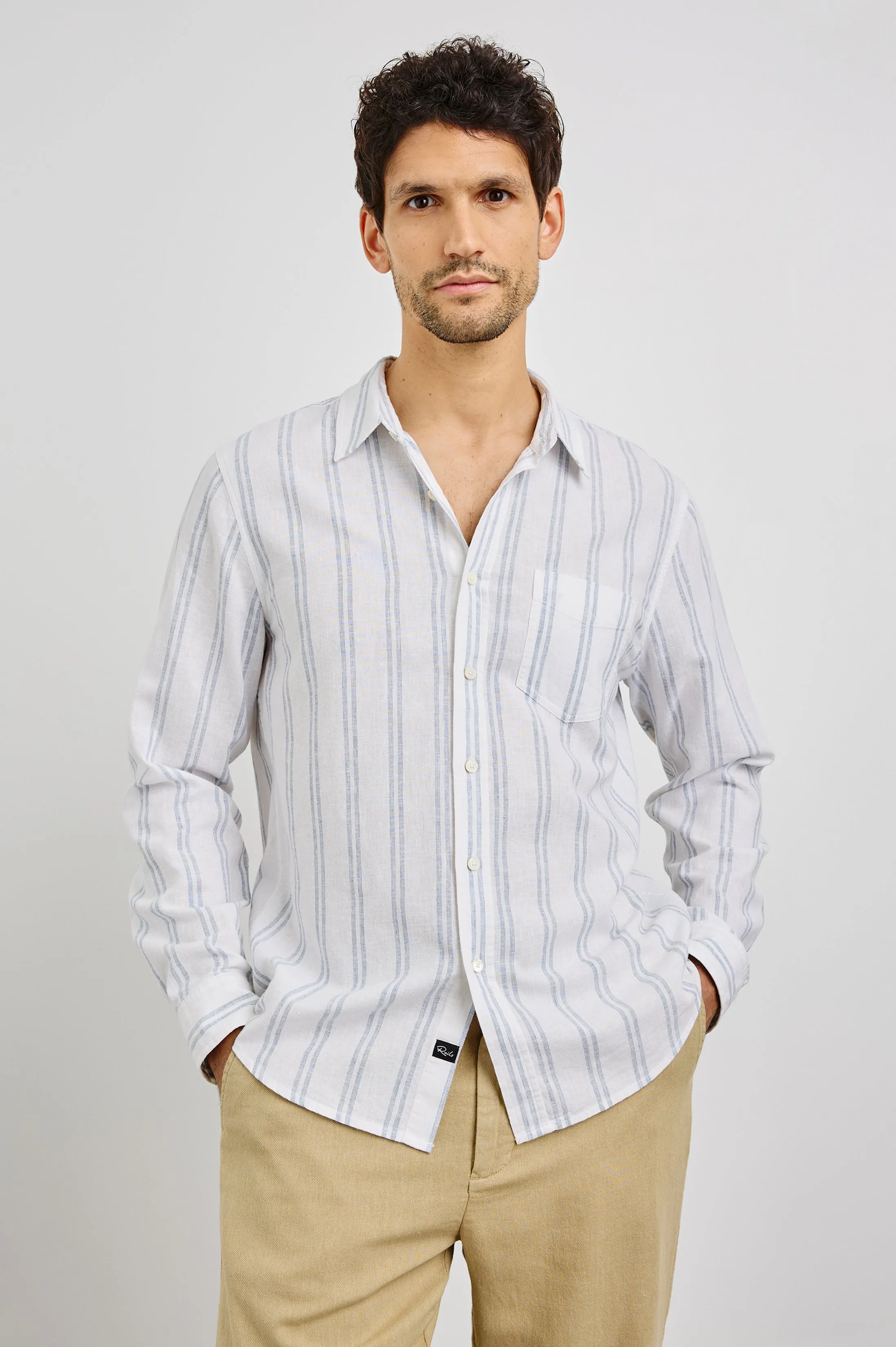 CLYDE SHIRT - WHITE AZURE Rails