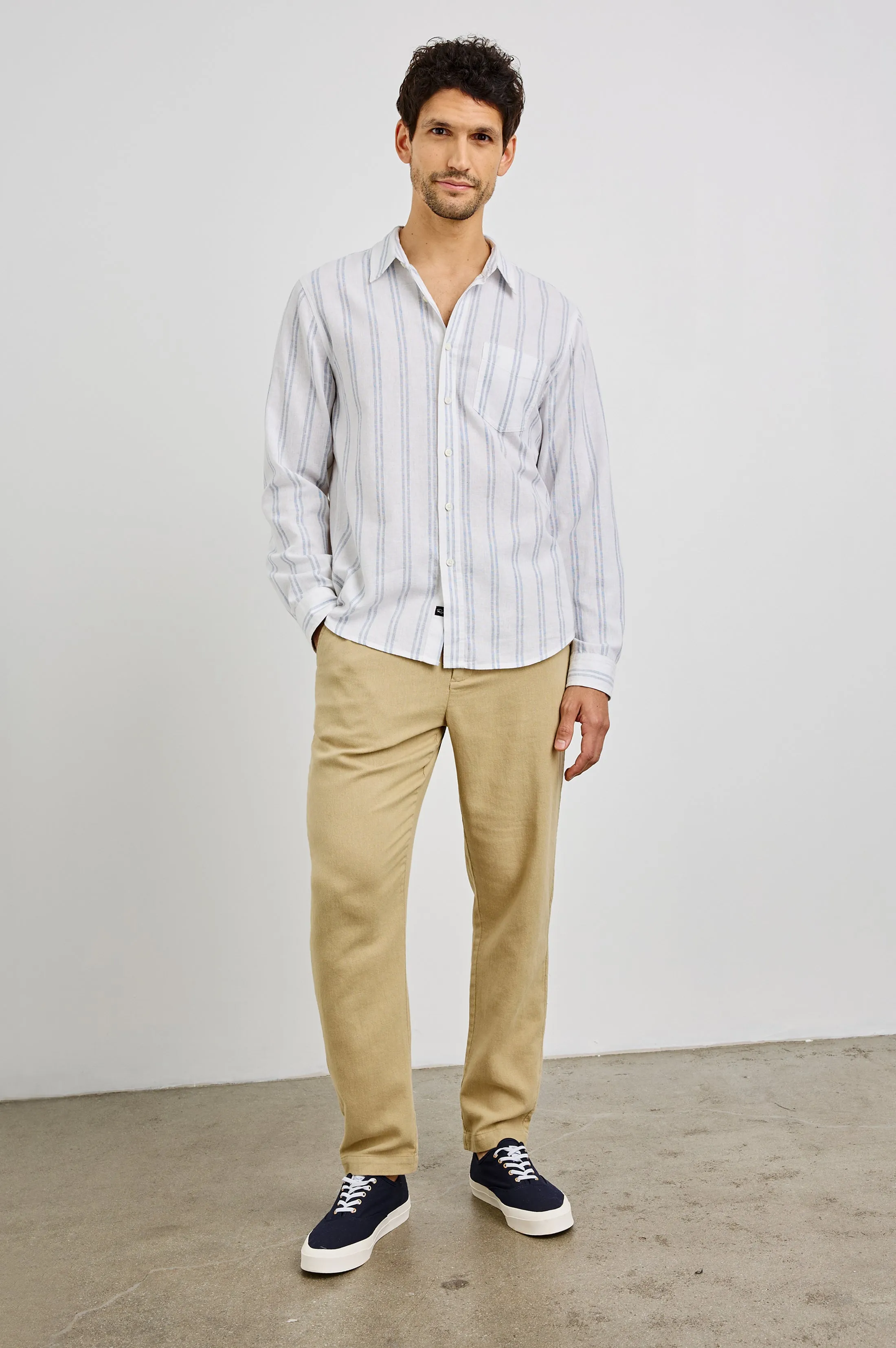 CLYDE SHIRT - WHITE AZURE Rails