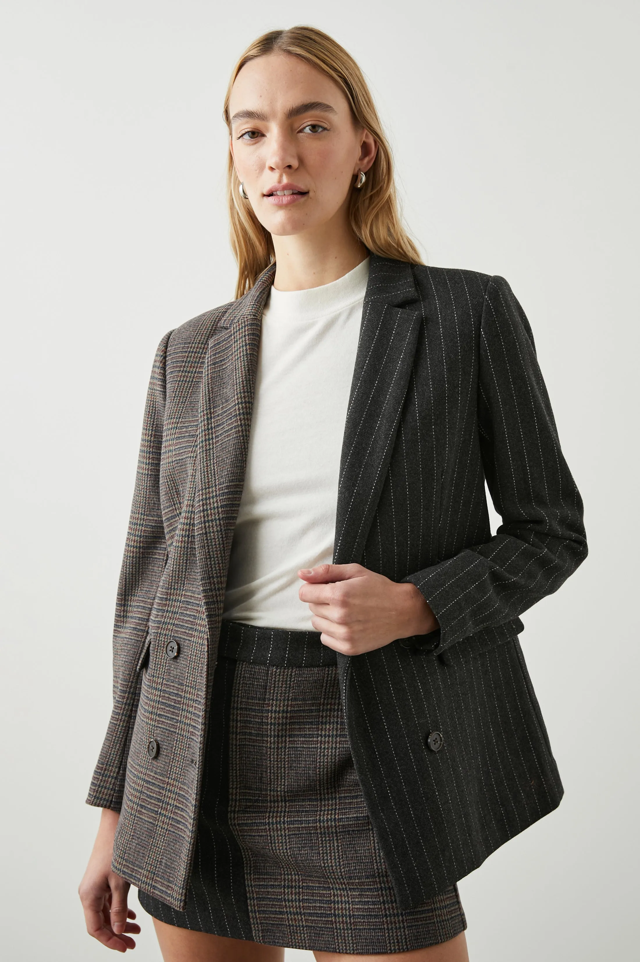 CODY BLAZER - PINSTRIPE PLAID MIX Rails