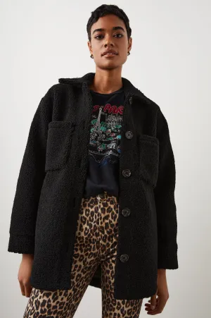 CONNIE SHIRT JACKET - BLACK TEDDY Rails