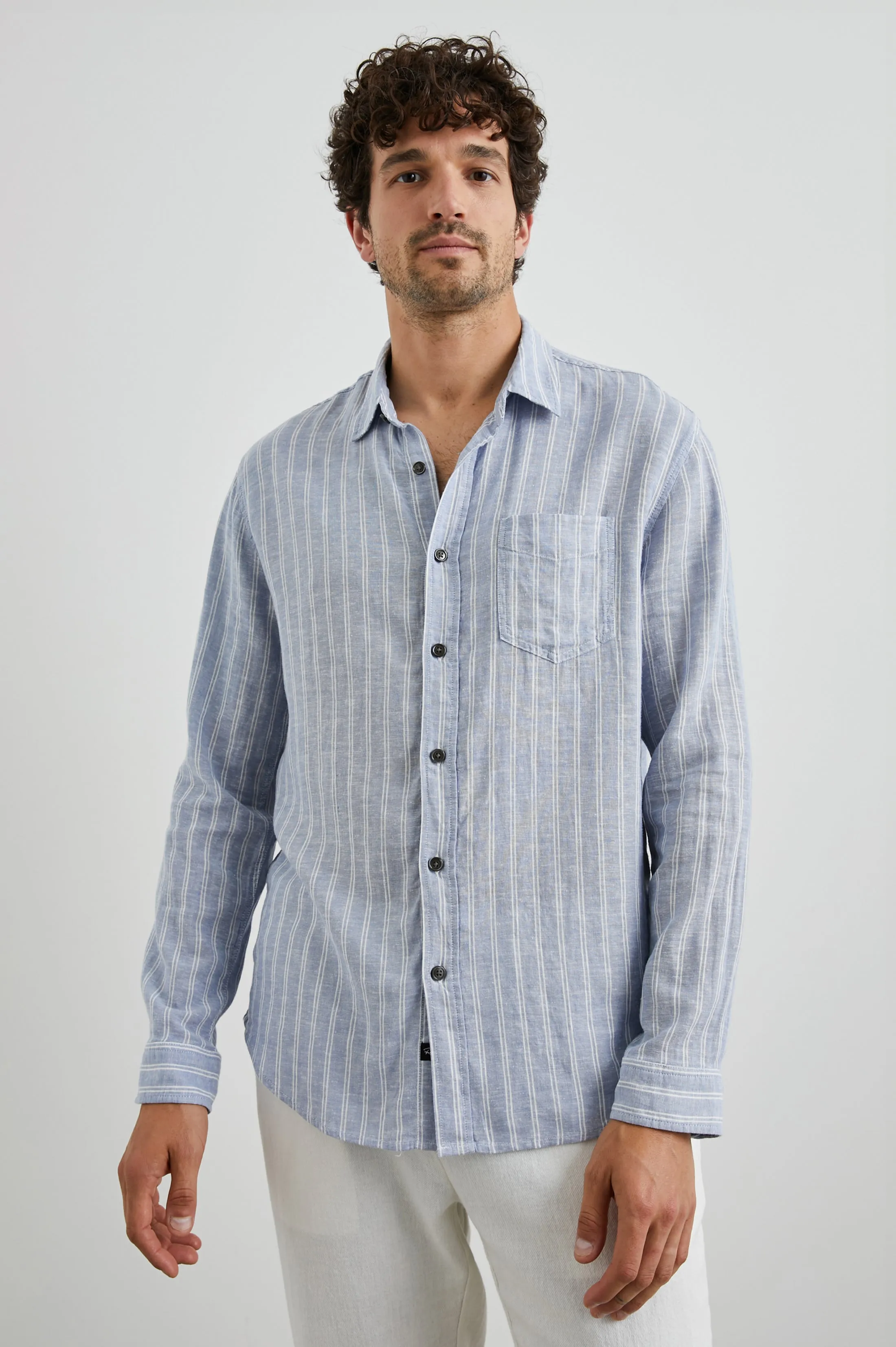 CONNOR SHIRT - DENIM WHITE PINSTRIPE Rails