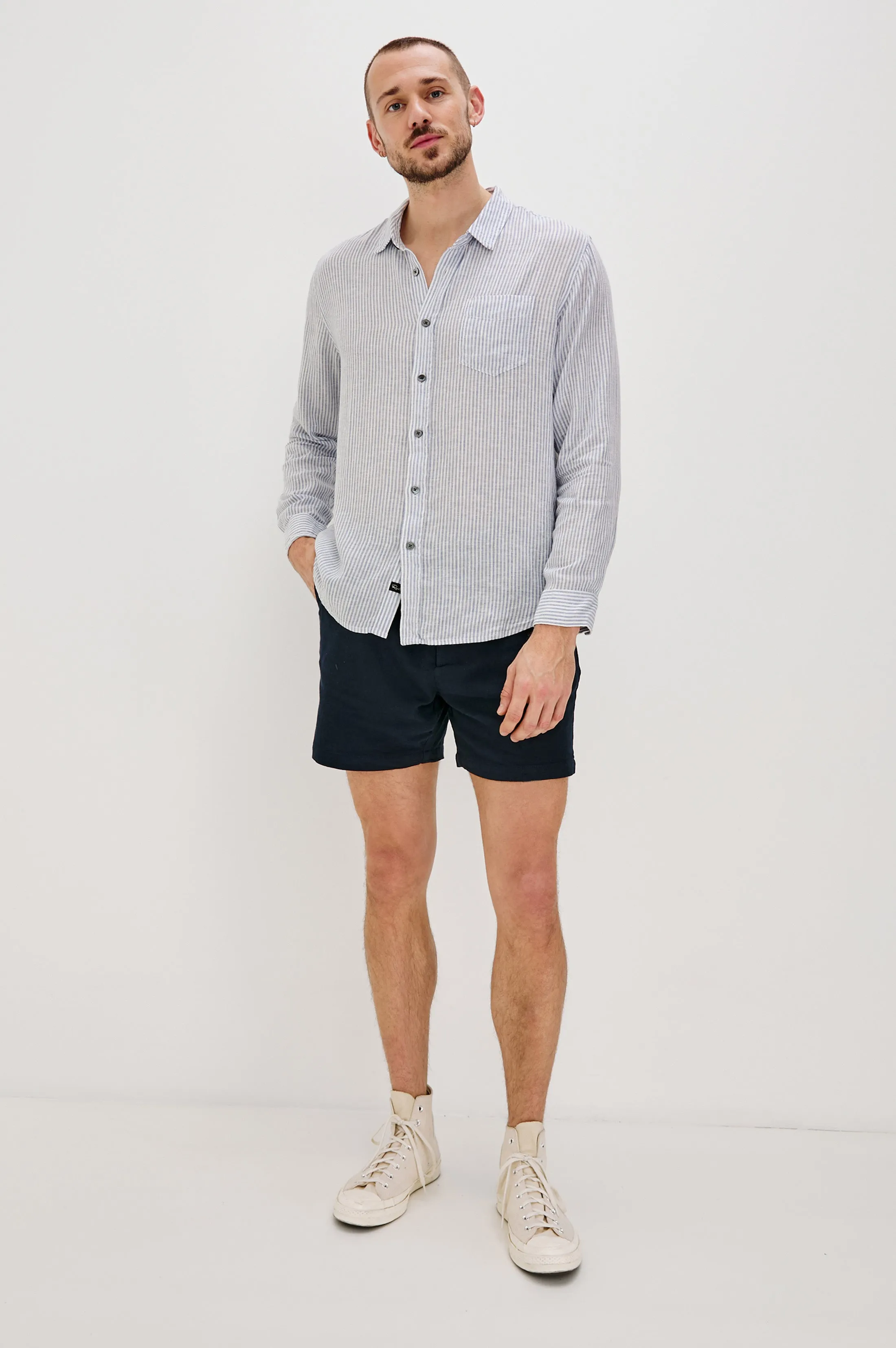CONNOR SHIRT - DENIM WHITE RAILROAD Rails