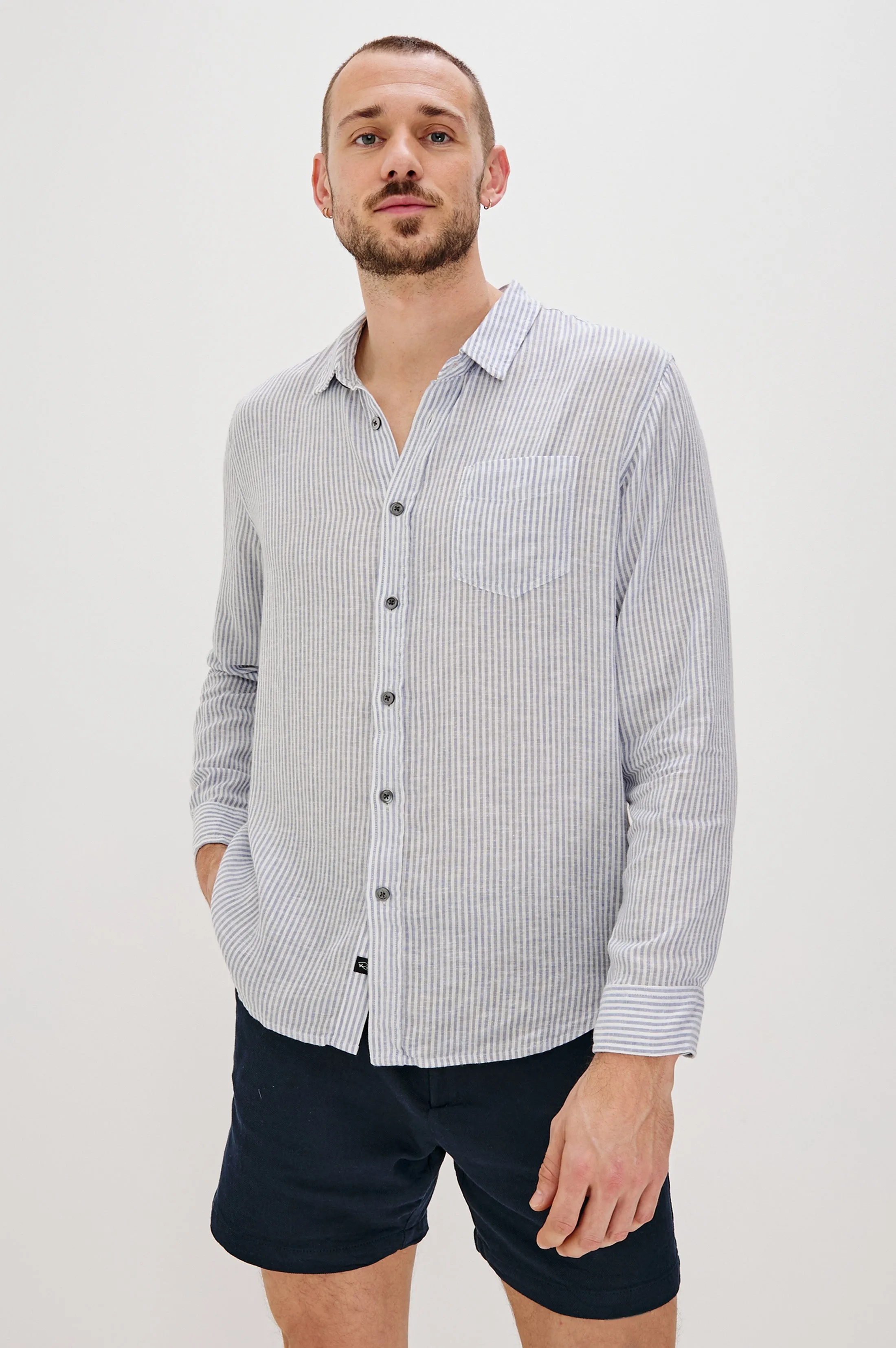 CONNOR SHIRT - DENIM WHITE RAILROAD Rails