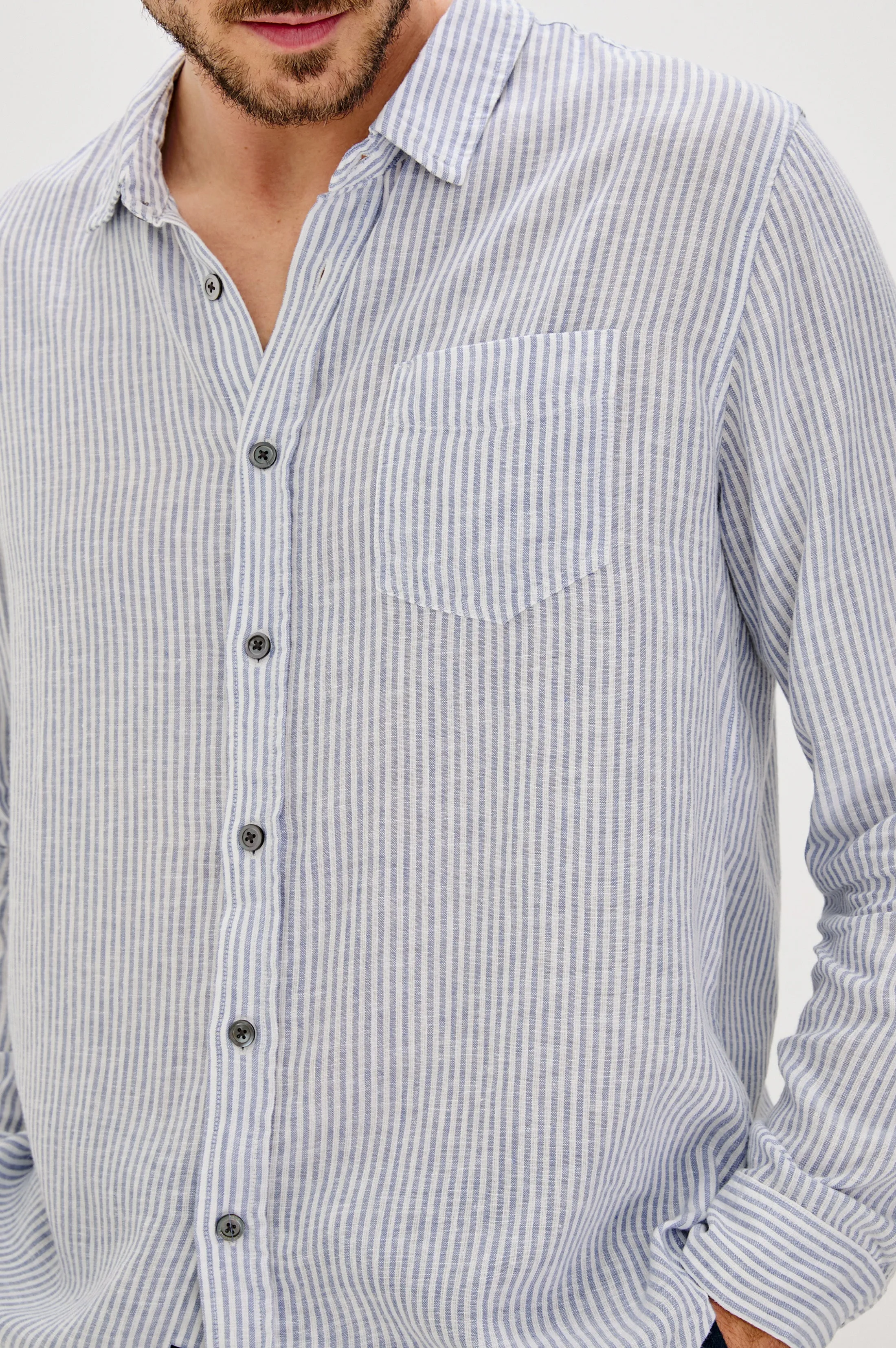 CONNOR SHIRT - DENIM WHITE RAILROAD Rails