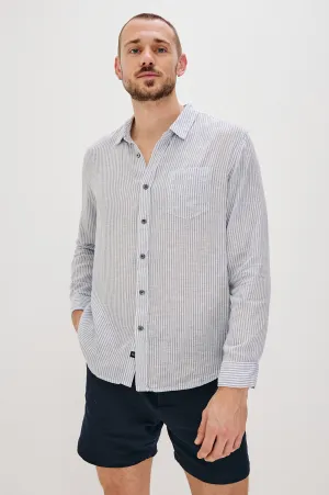 CONNOR SHIRT - DENIM WHITE RAILROAD Rails