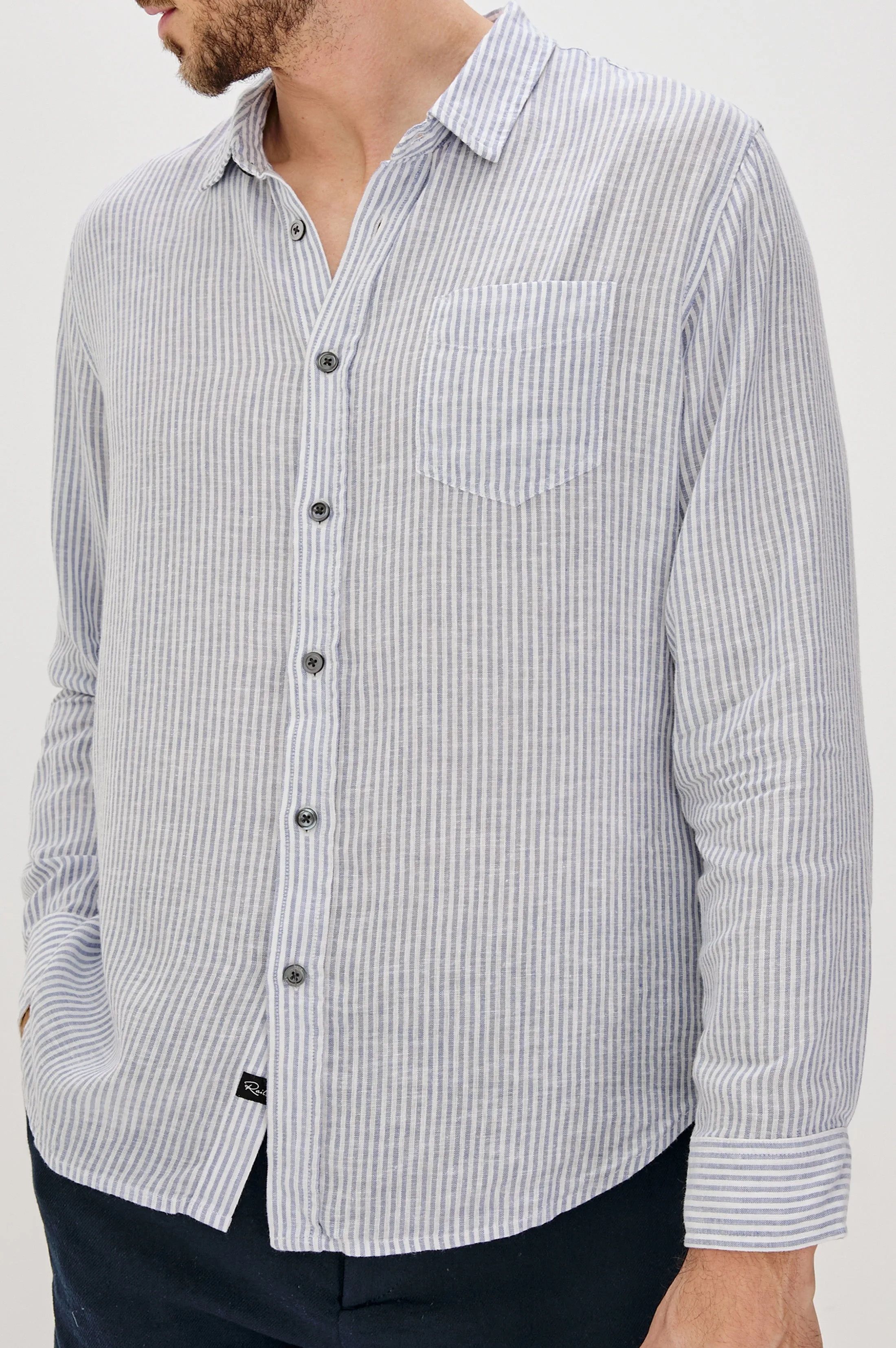 CONNOR SHIRT - DENIM WHITE RAILROAD Rails
