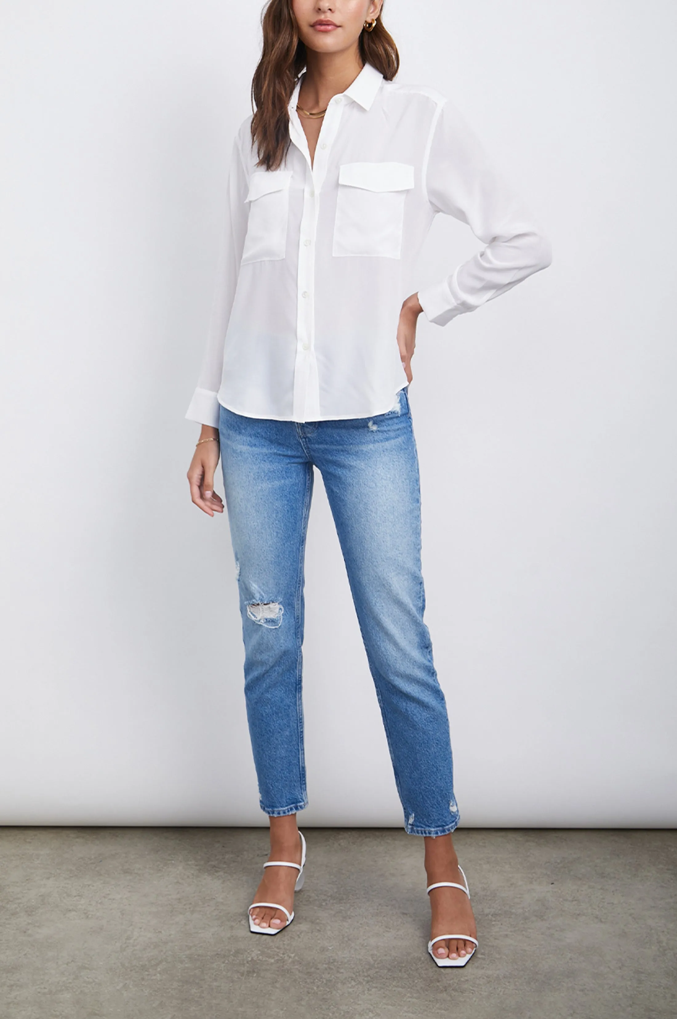 CORI SHIRT - SILK WHITE Rails