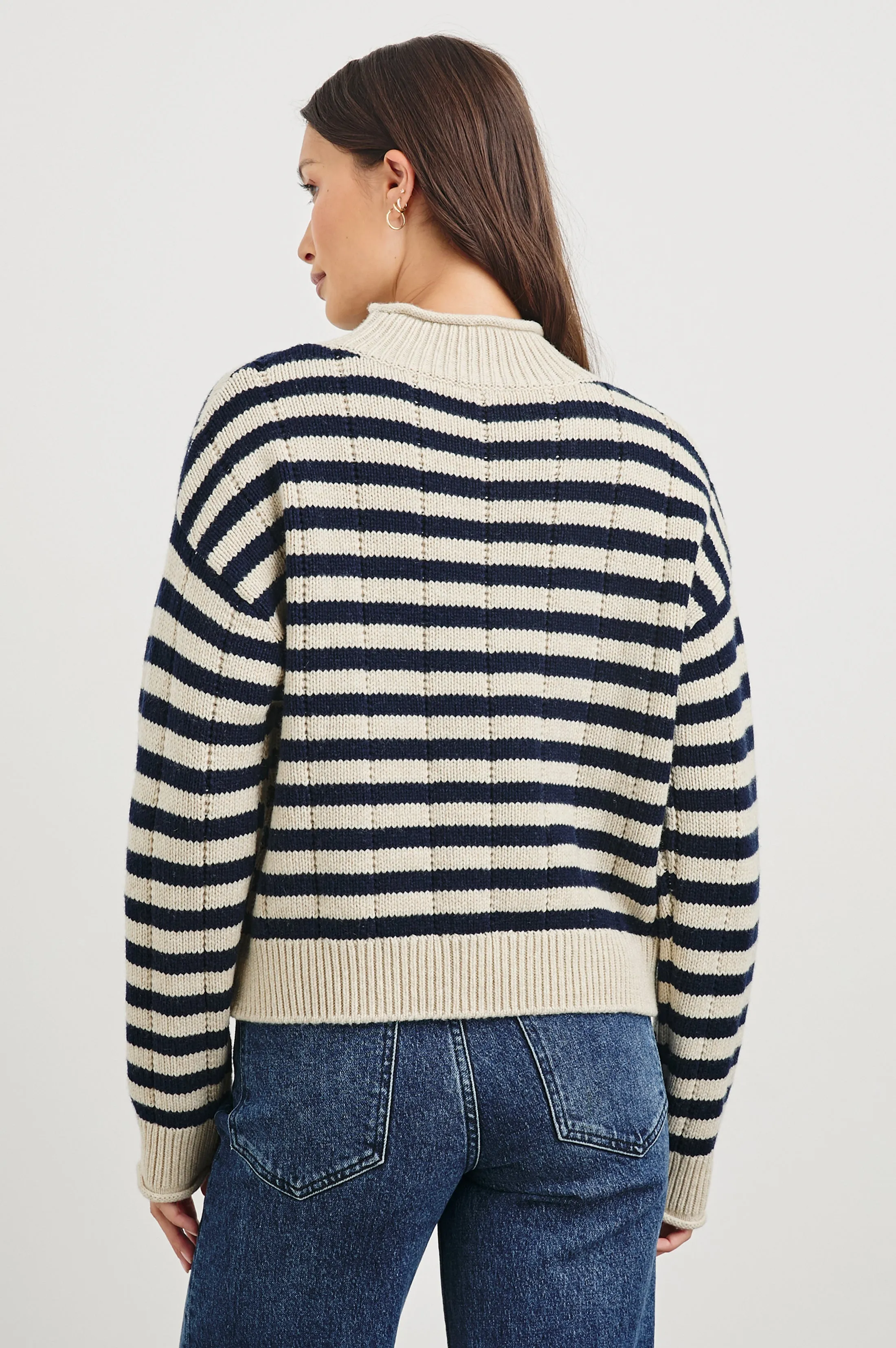 CORRINE SWEATER - OAT NAVY STRIPE Rails