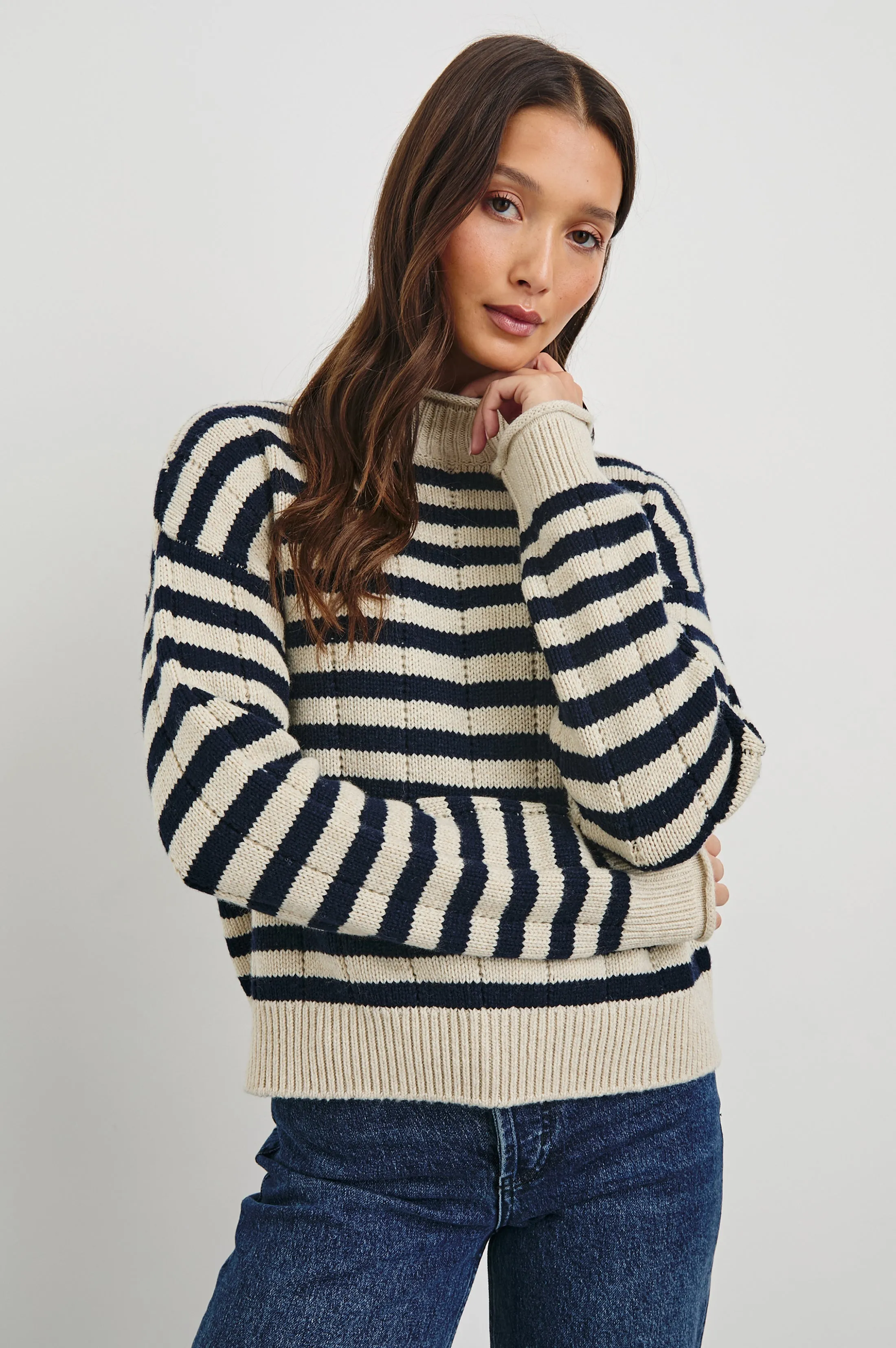 CORRINE SWEATER - OAT NAVY STRIPE Rails