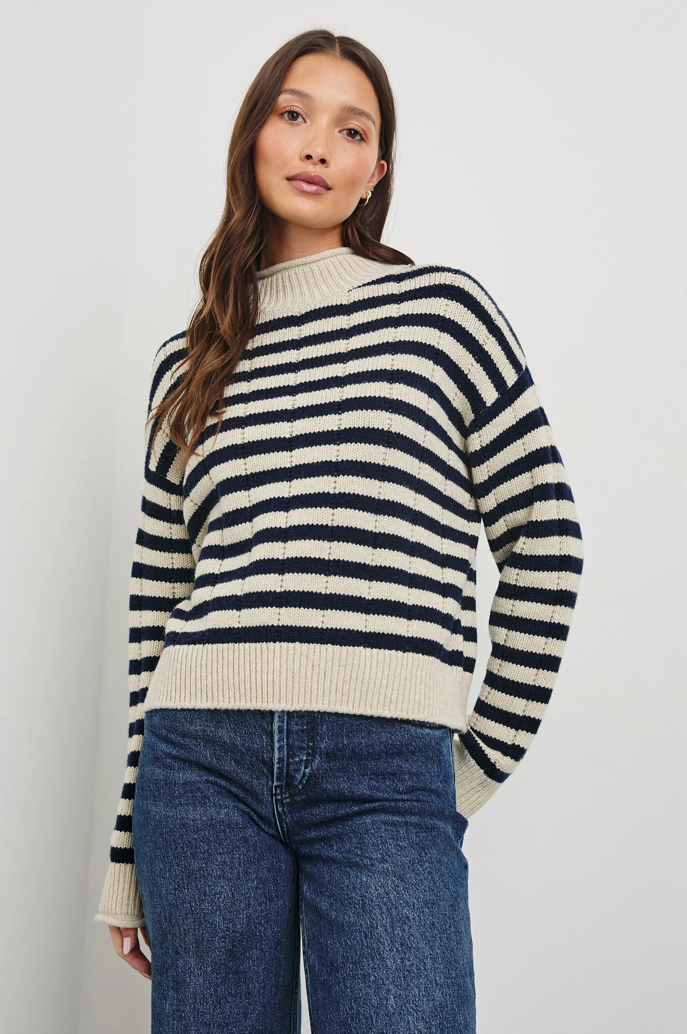 CORRINE SWEATER - OAT NAVY STRIPE Rails