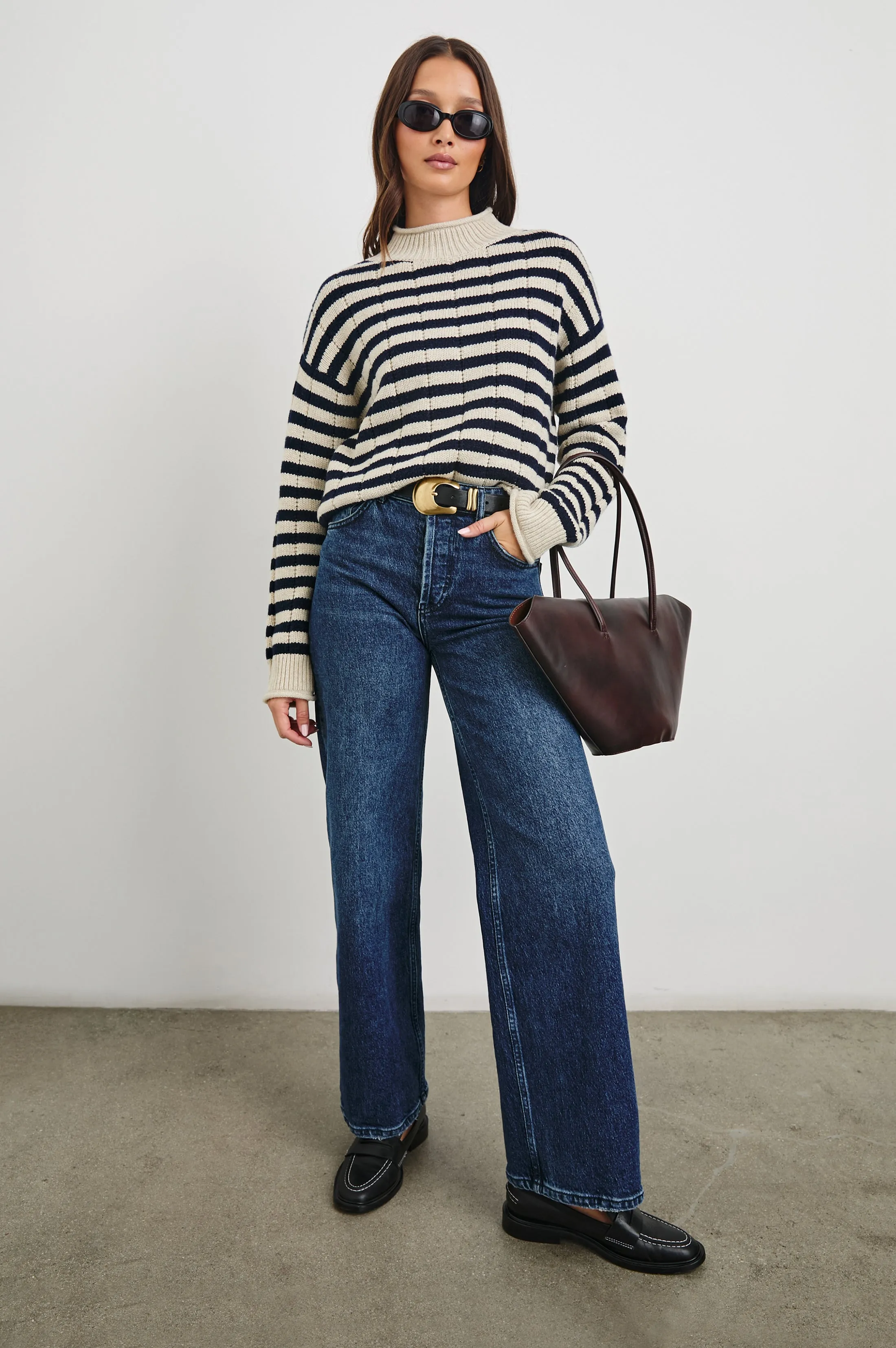 CORRINE SWEATER - OAT NAVY STRIPE Rails