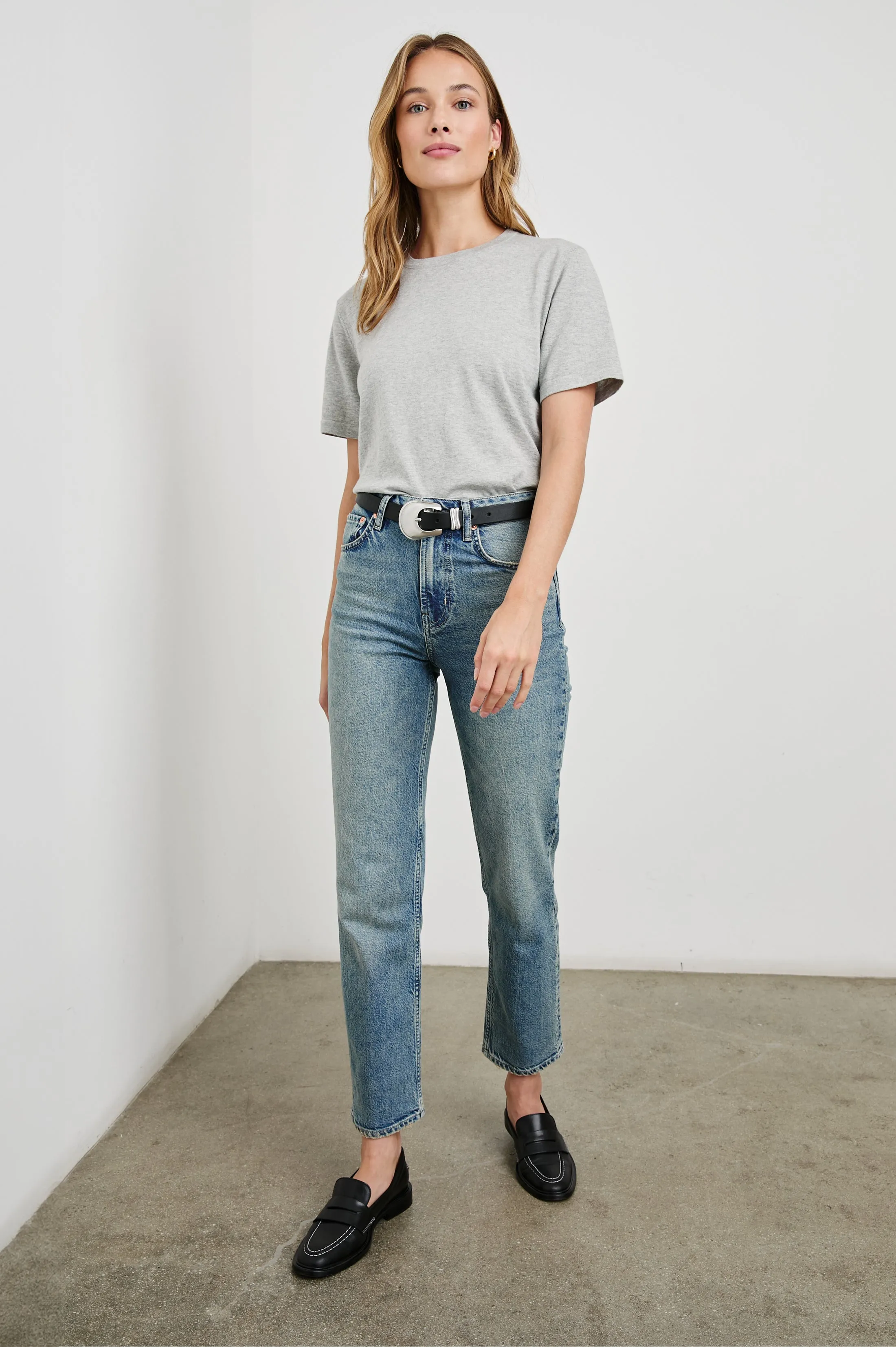 COTTON CASHMERE T-SHIRT - HEATHER GREY Rails