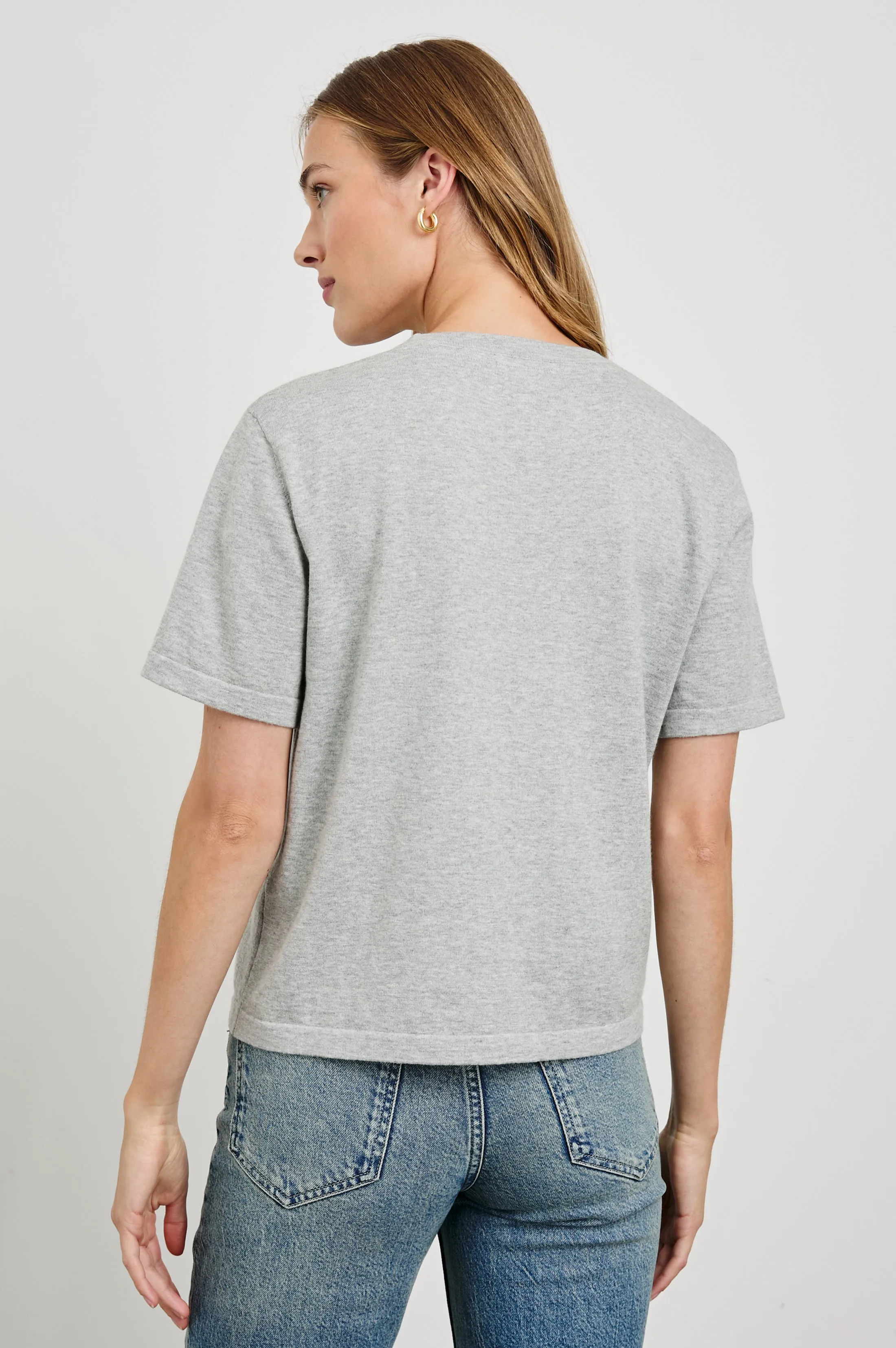 COTTON CASHMERE T-SHIRT - HEATHER GREY Rails