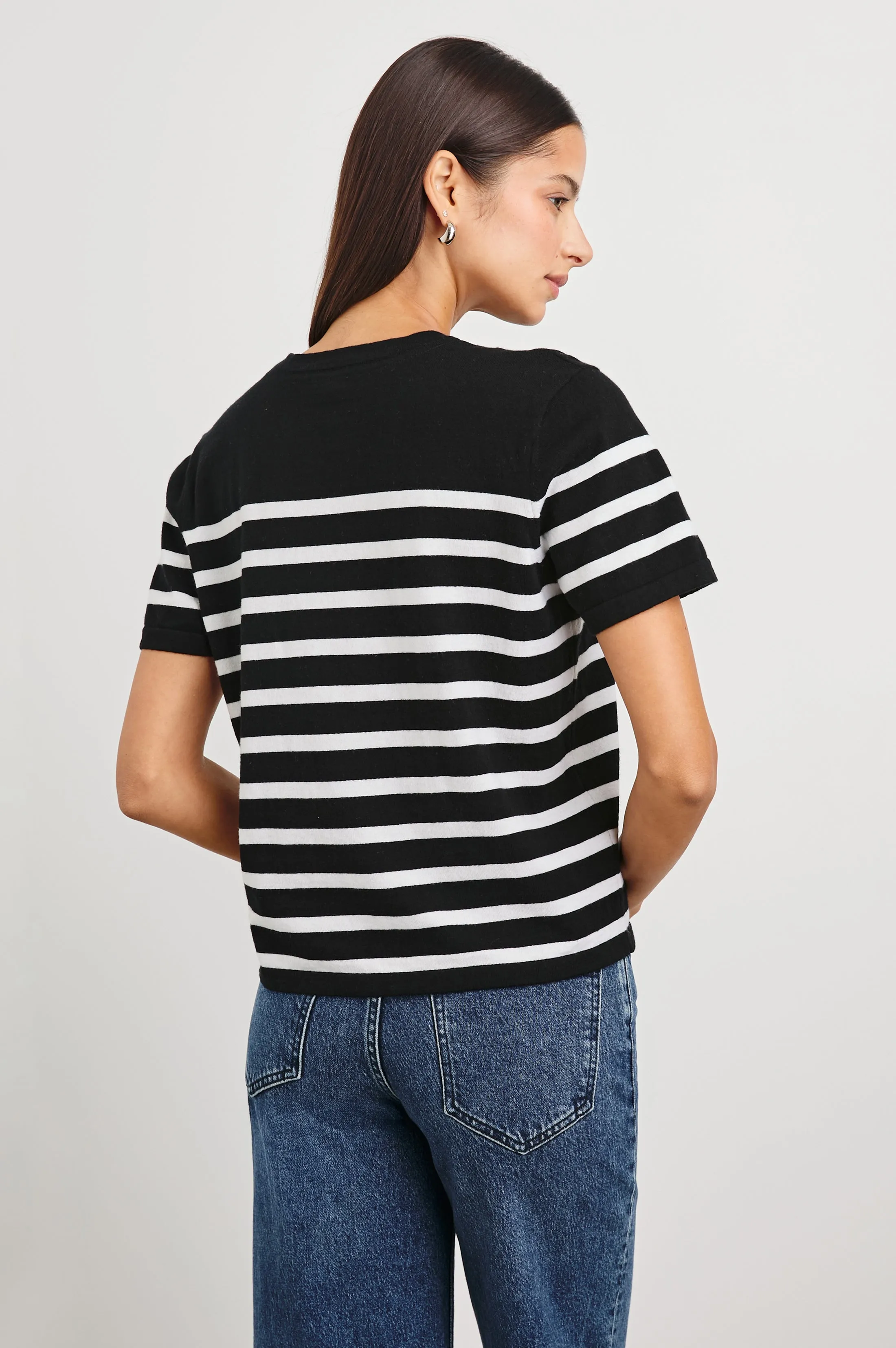 COTTON CASHMERE T-SHIRT - PARISIAN STRIPE Rails