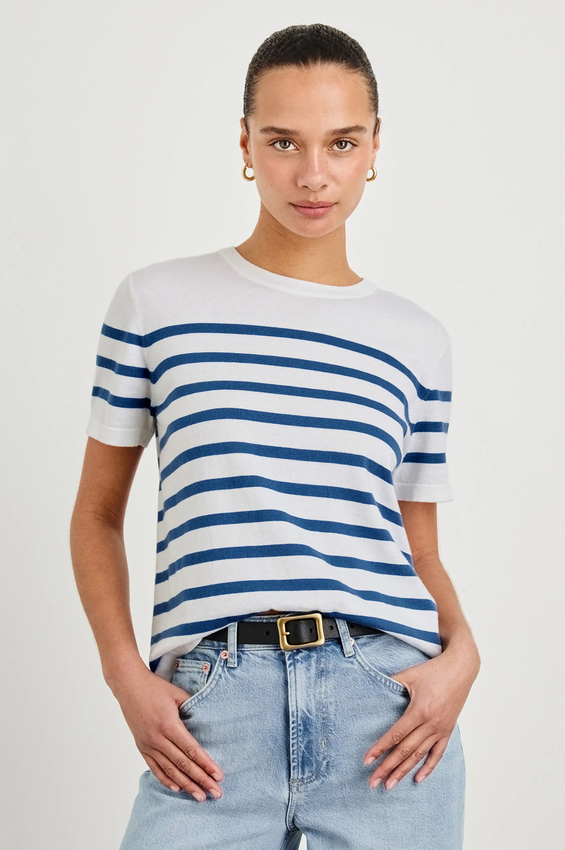 COTTON CASHMERE T-SHIRT - SAILOR STRIPE Rails