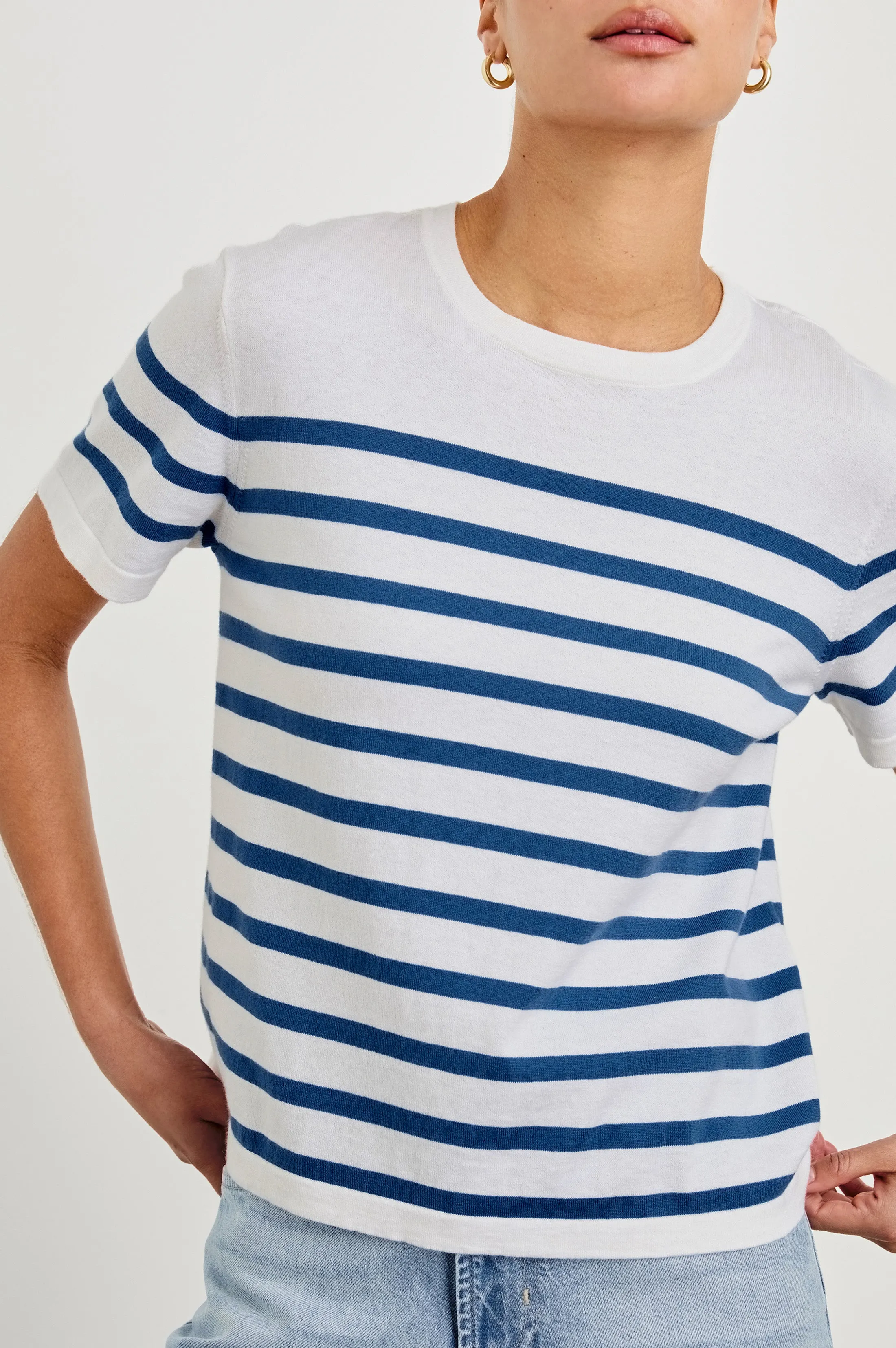 COTTON CASHMERE T-SHIRT - SAILOR STRIPE Rails