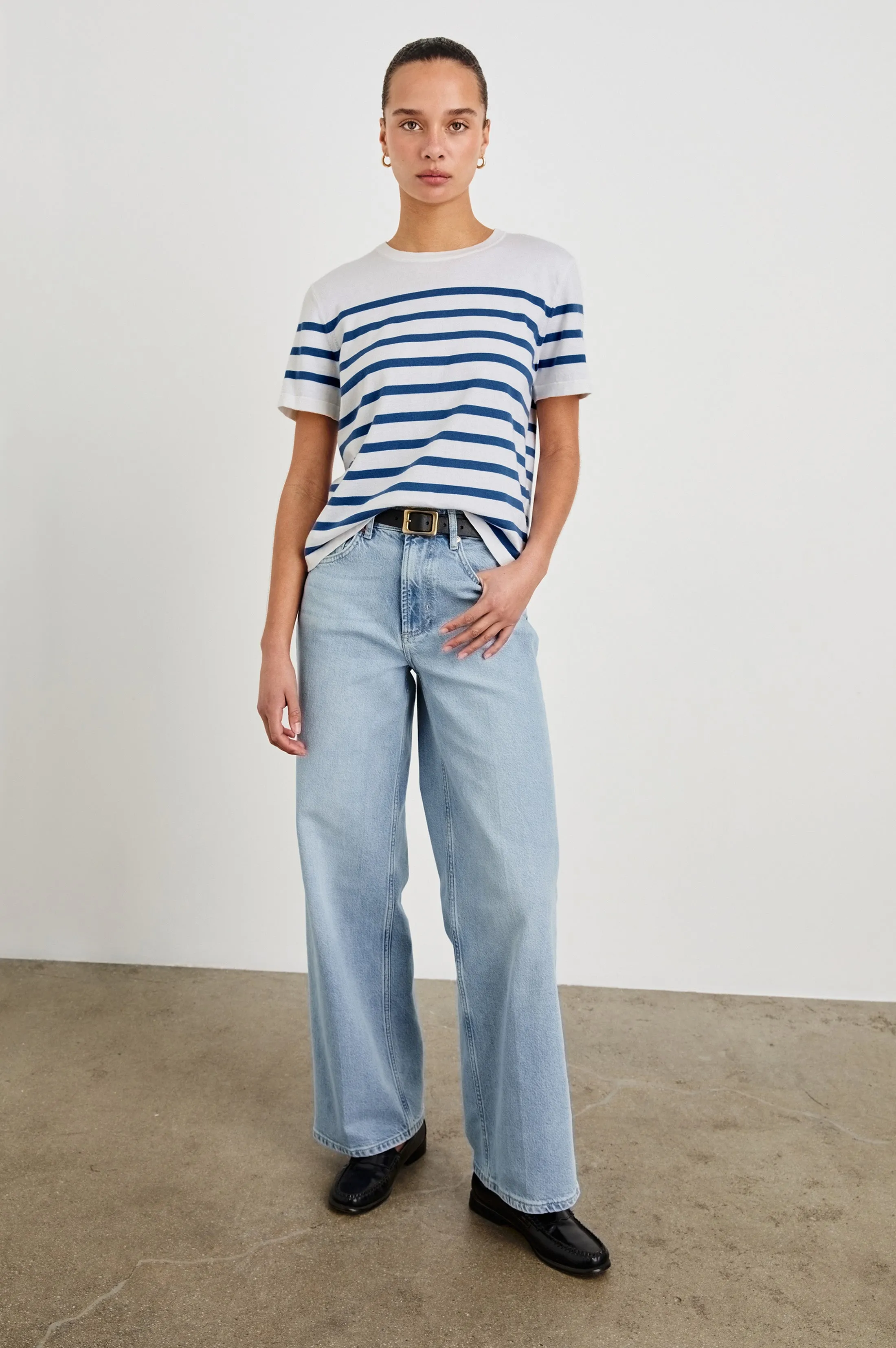 COTTON CASHMERE T-SHIRT - SAILOR STRIPE Rails