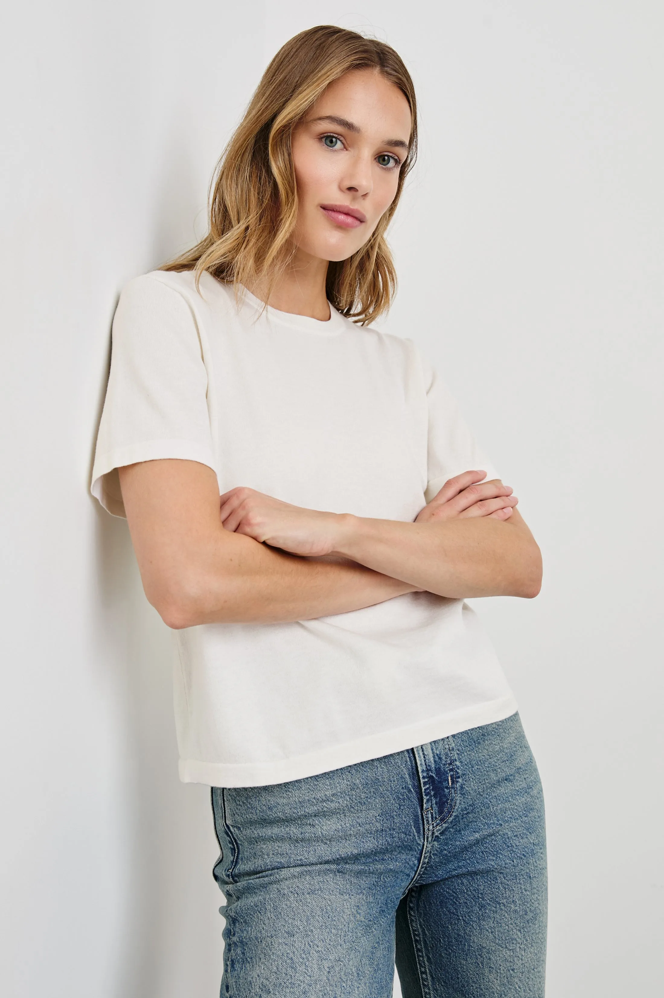 COTTON CASHMERE T-SHIRT - WHITE Rails