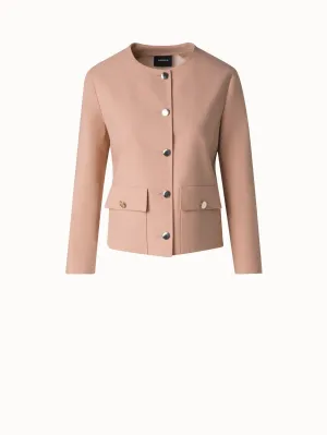 Cotton Double-Face Jacket with Gold Buttons Akris