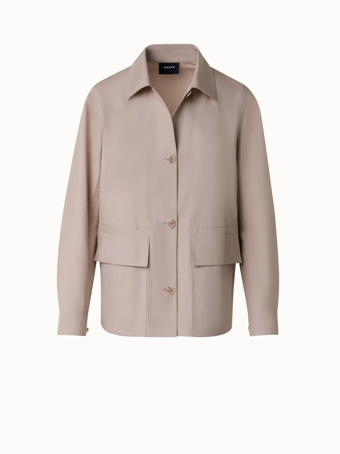 Cotton Poplin Oversize Shirt Jacket Akris