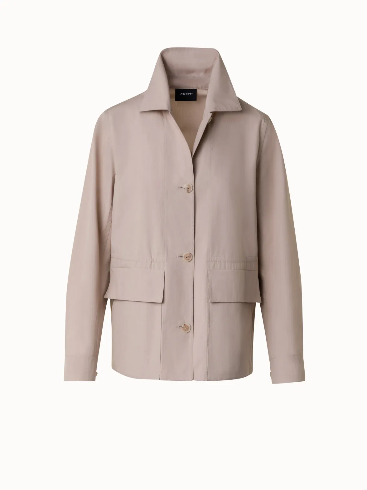 Cotton Poplin Oversize Shirt Jacket Akris