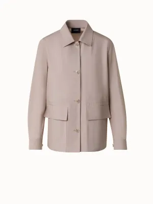 Cotton Poplin Oversize Shirt Jacket Akris