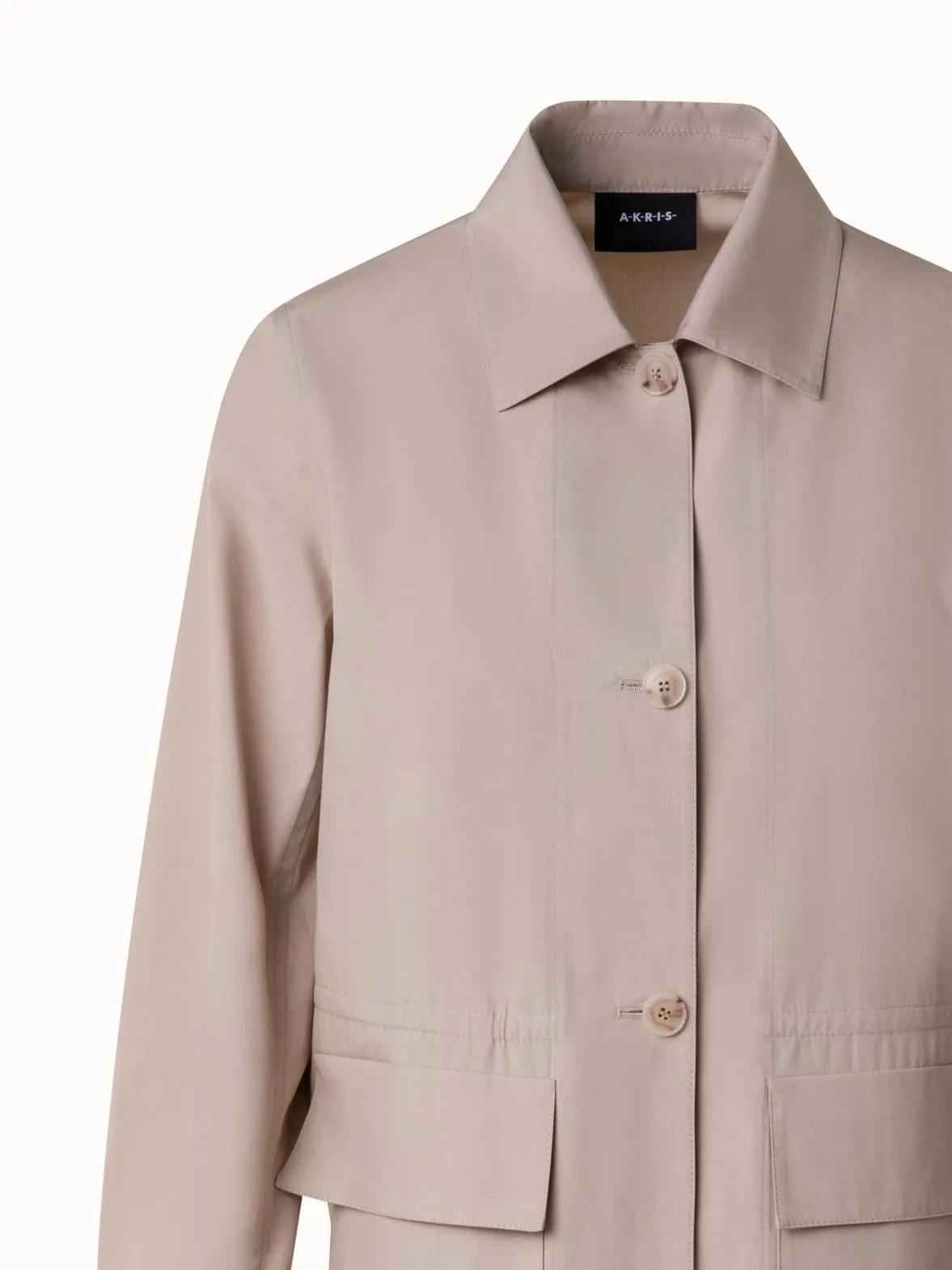 Cotton Poplin Oversize Shirt Jacket Akris