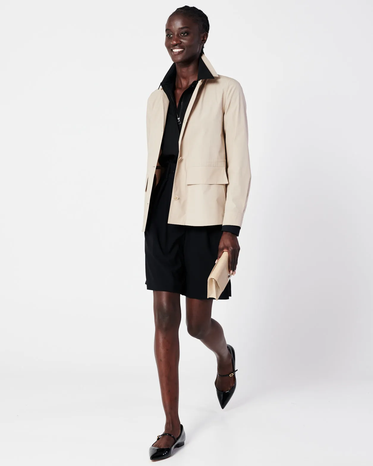 Cotton Poplin Oversize Shirt Jacket Akris