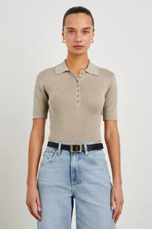 COURT POLO SHIRT - HEATHER OAT Rails