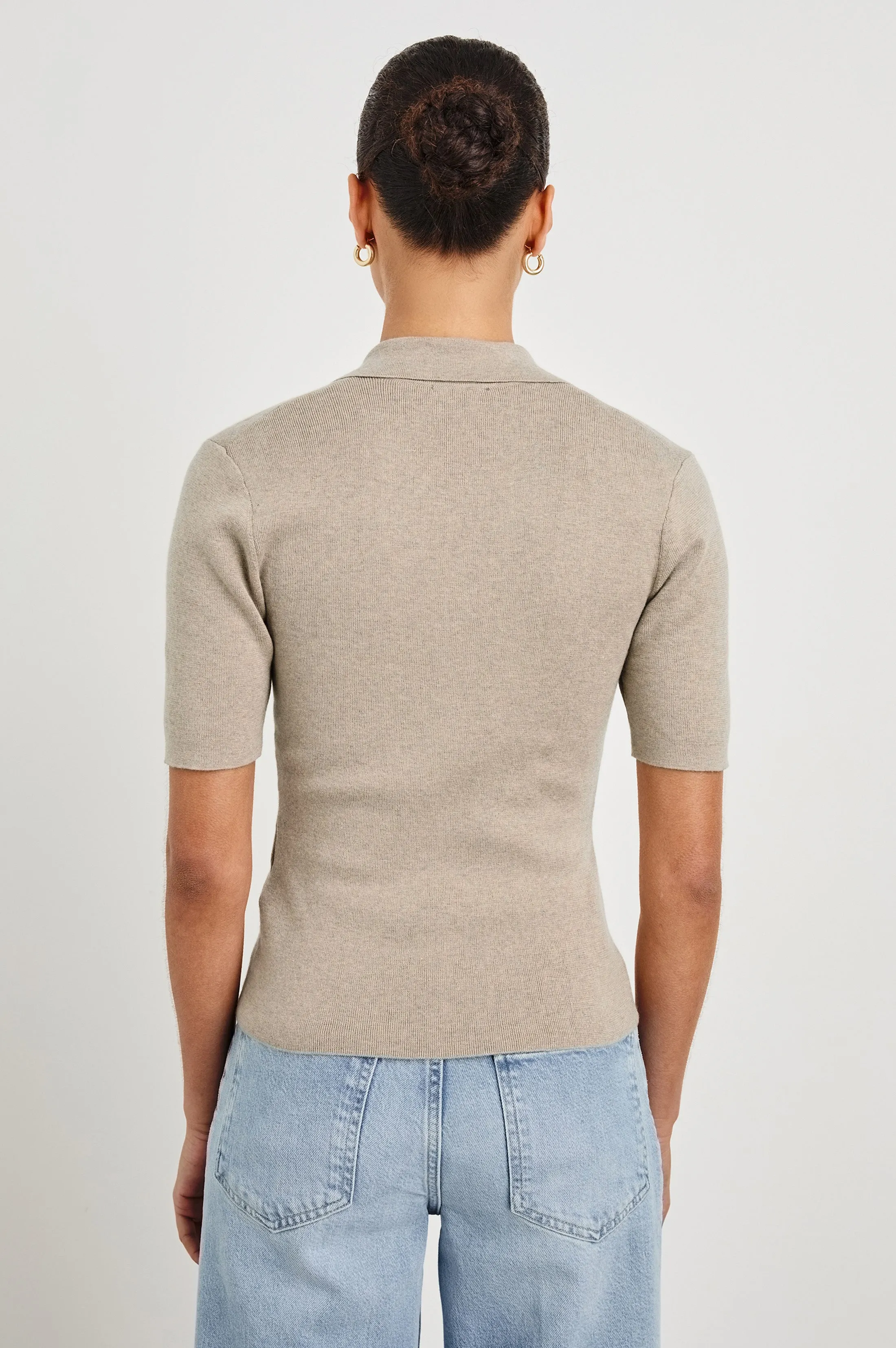COURT POLO SHIRT - HEATHER OAT Rails