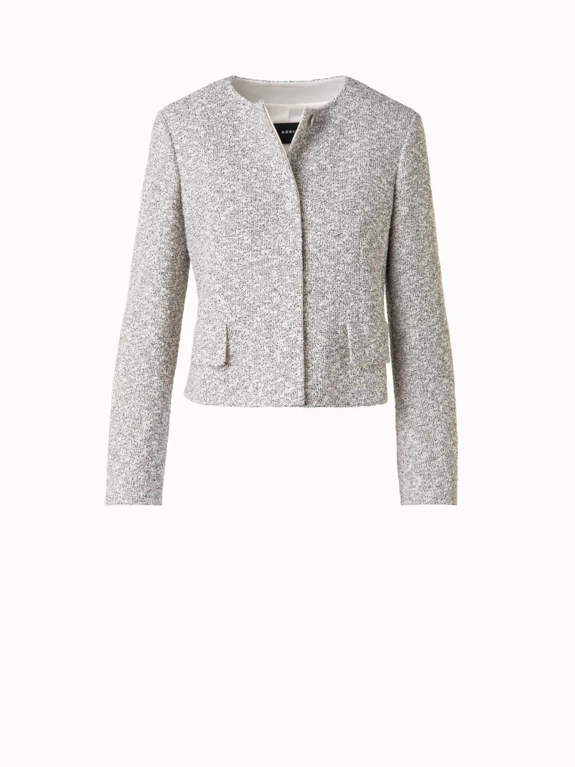 Cropped Bouclé Tweed Jacket Akris