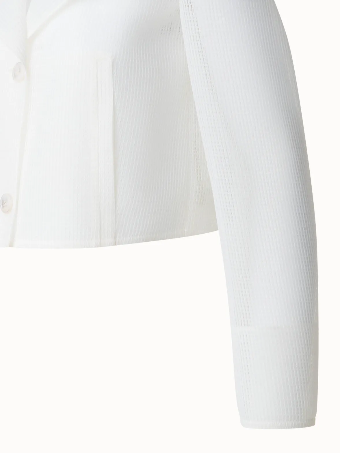 Cropped Jacket in Sheer Techno-Grid Akris