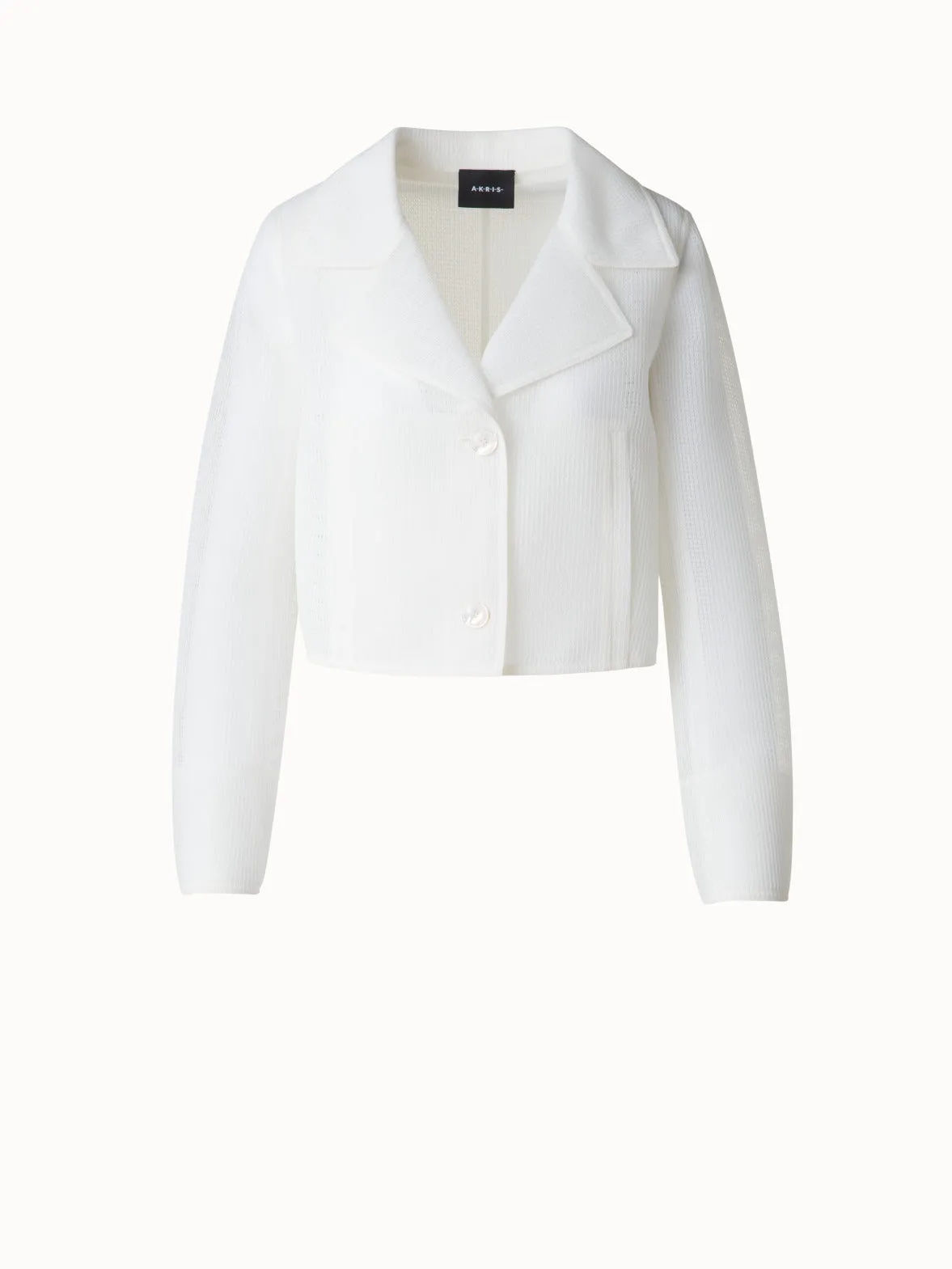 Cropped Jacket in Sheer Techno-Grid Akris