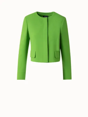 Cropped Jacket in Wool Double-Face Akris