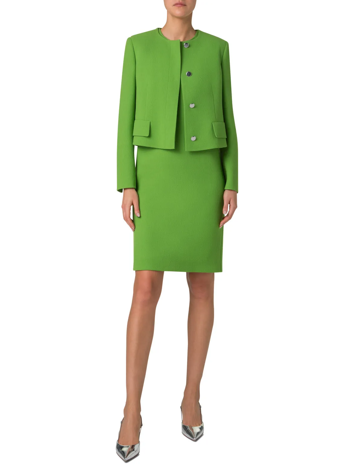Cropped Jacket in Wool Double-Face Akris