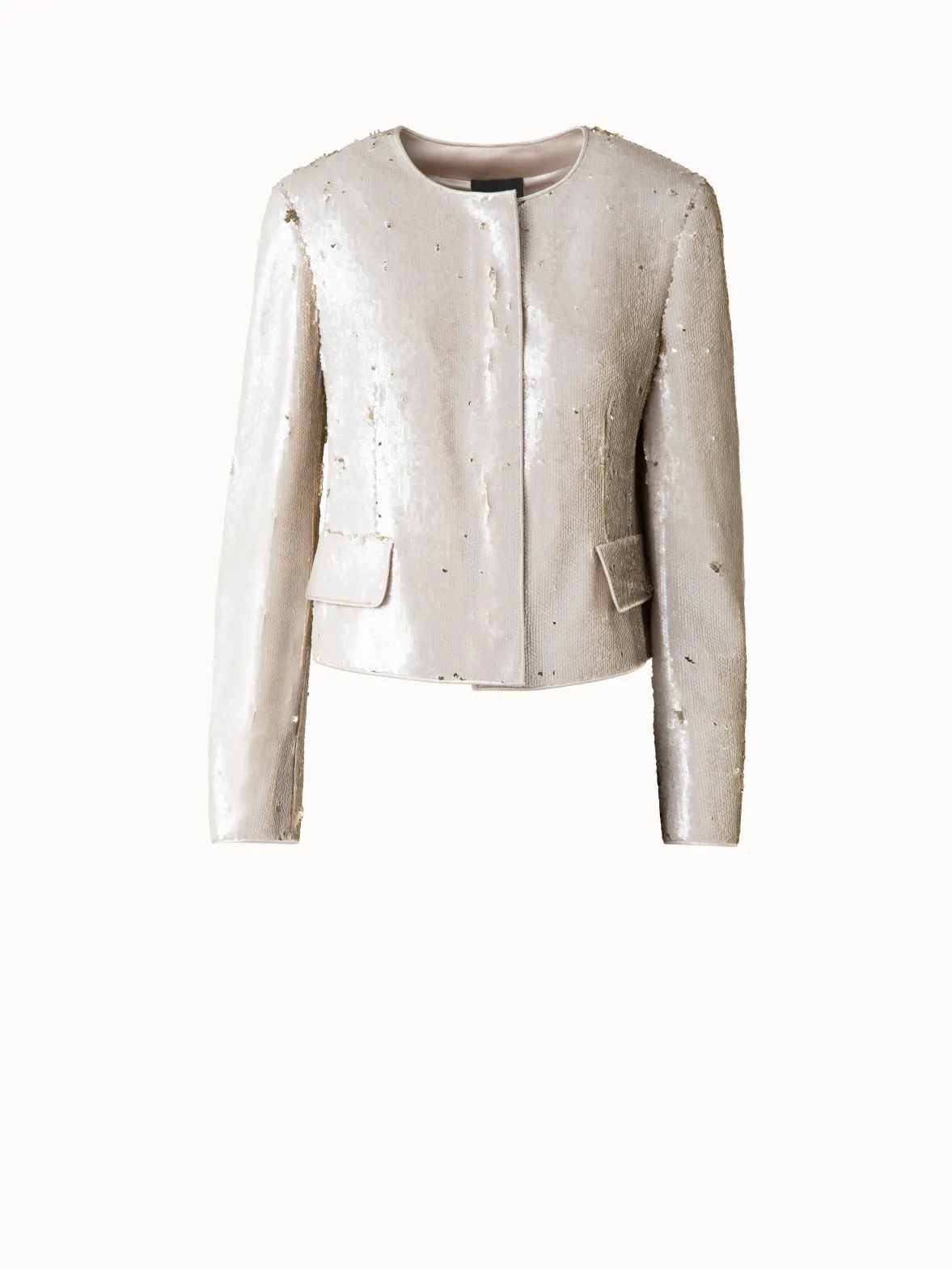 Cropped Jacket with Dual Sequins Akris