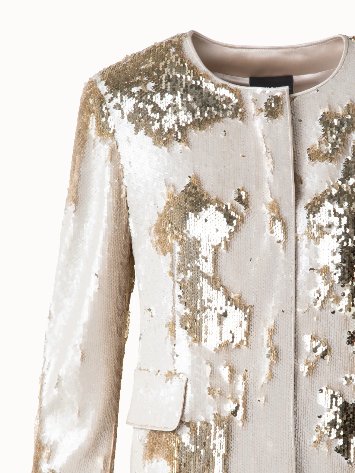 Cropped Jacket with Dual Sequins Akris