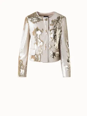Cropped Jacket with Dual Sequins Akris