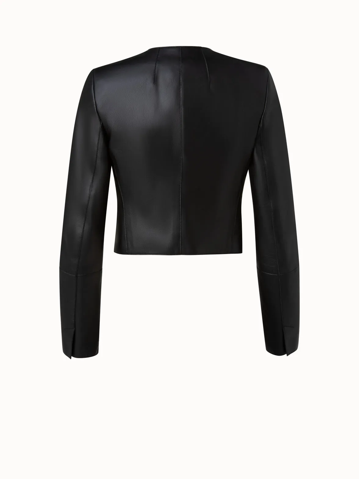 Cropped Leather Jacket Akris