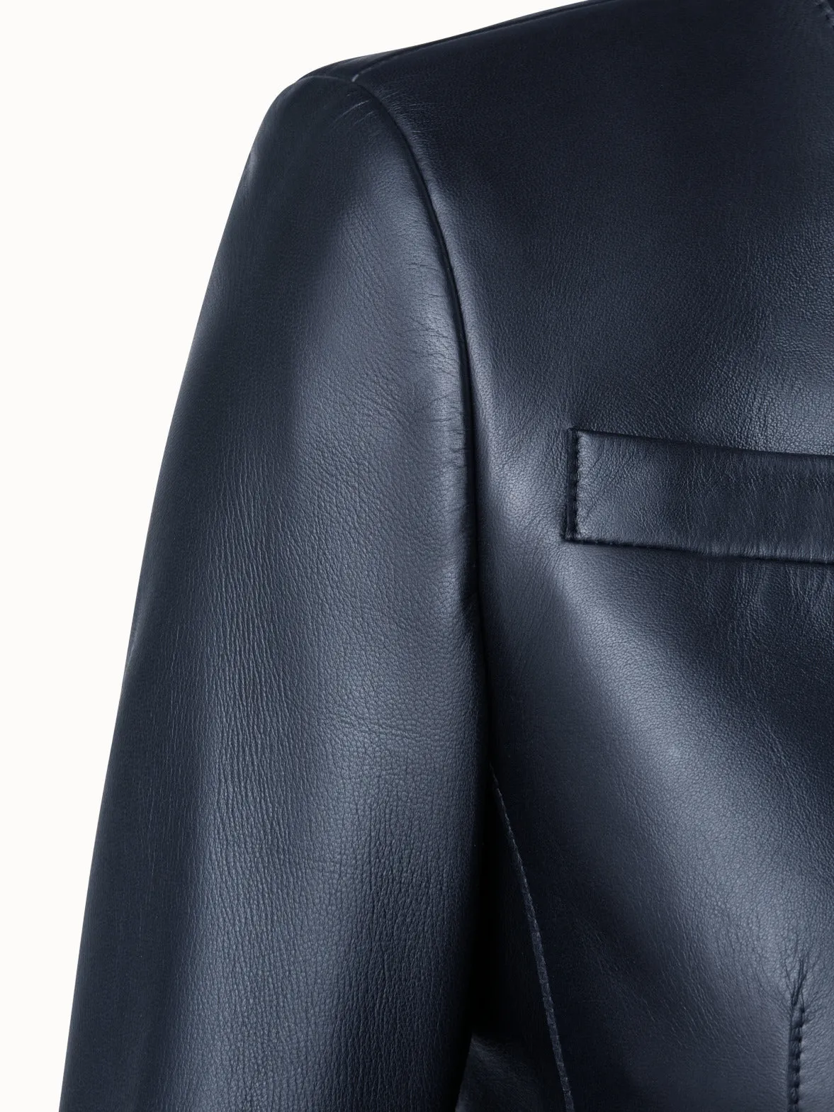 Cropped Leather Jacket Akris