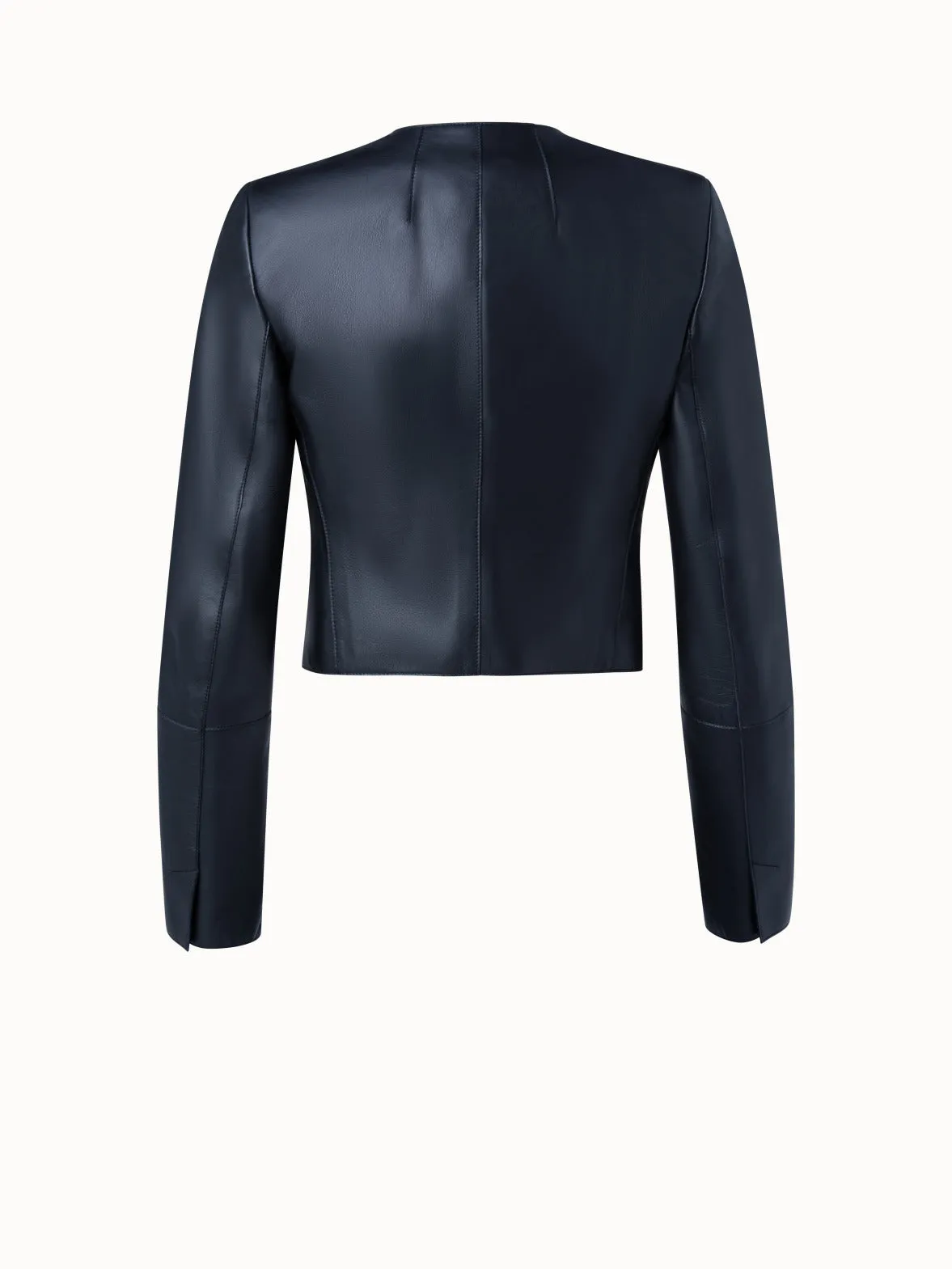 Cropped Leather Jacket Akris