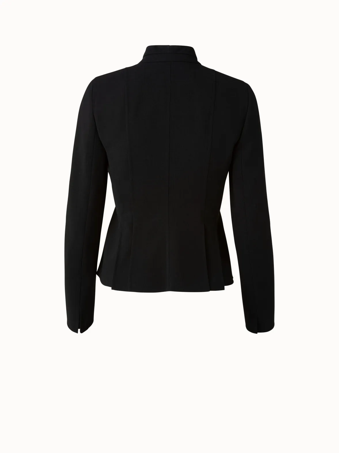 Cropped One-Button Double Face Wool Blazer Akris