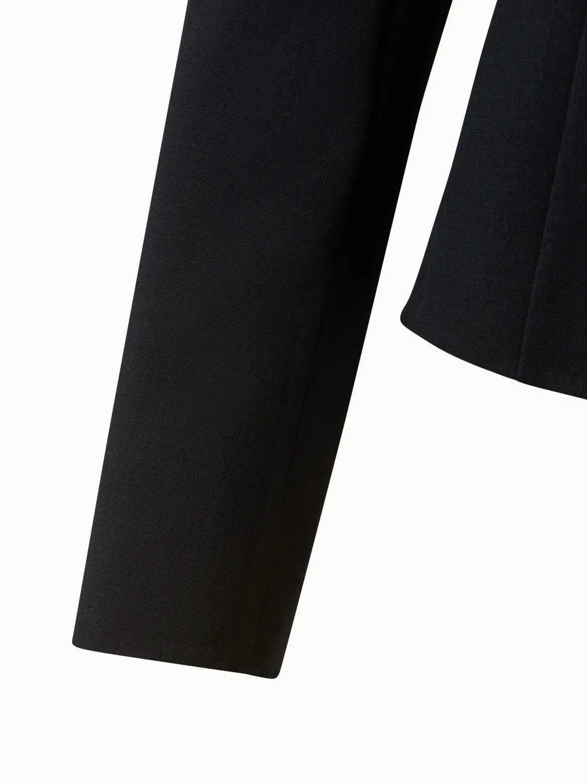 Cropped One-Button Double Face Wool Blazer Akris