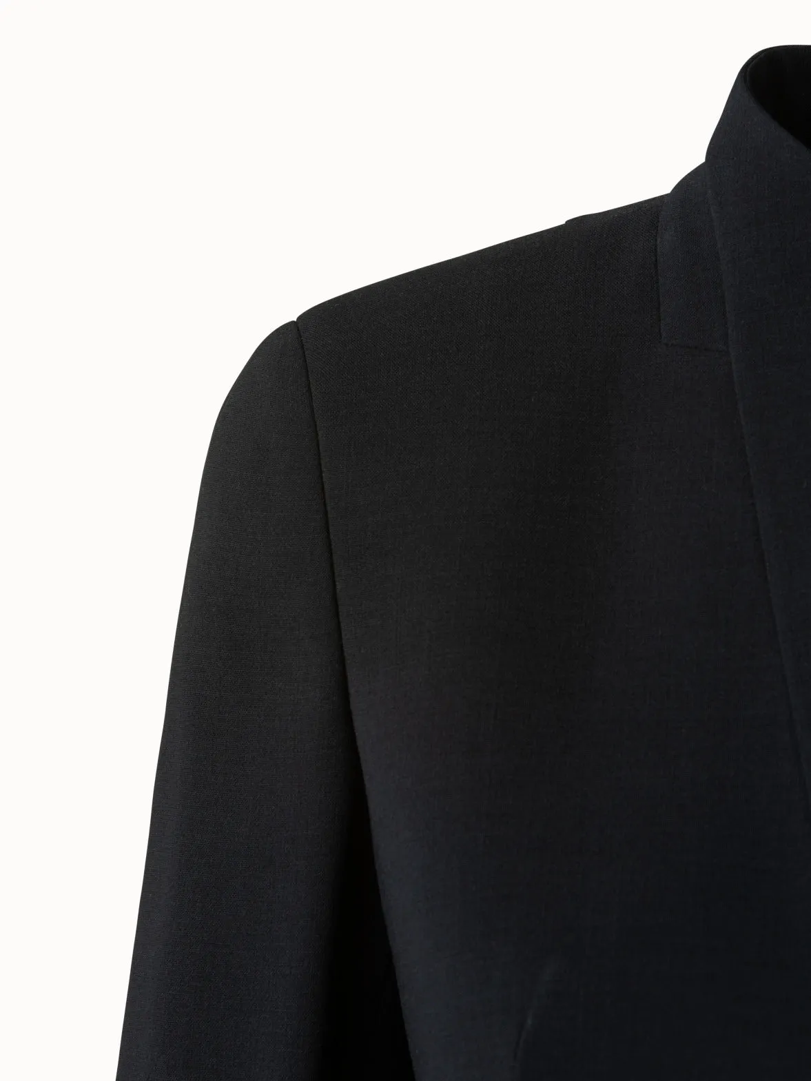 Cropped One-Button Double Face Wool Blazer Akris