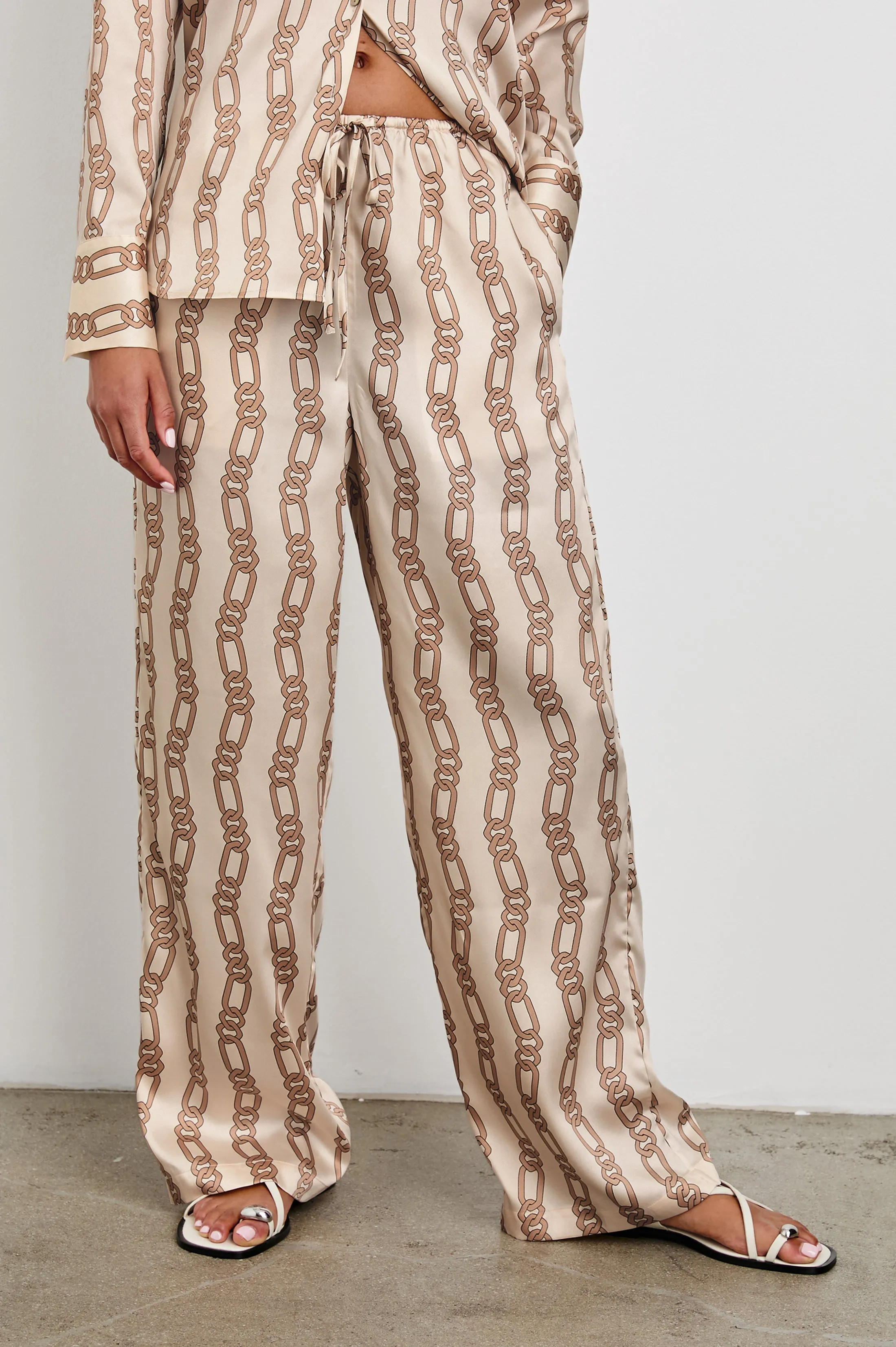 DAMANI PANT - IVORY GOLD LINK Rails