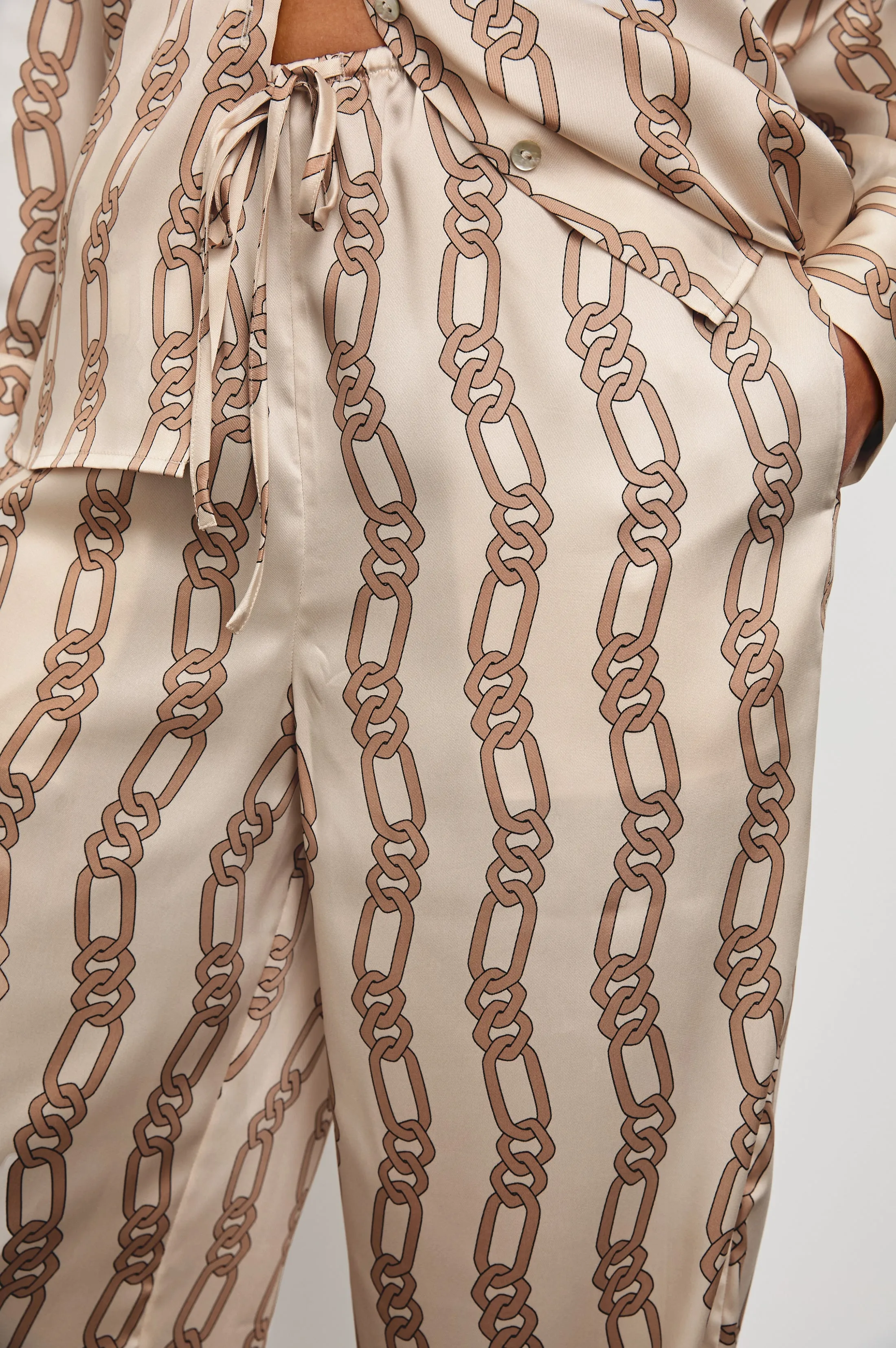 DAMANI PANT - IVORY GOLD LINK Rails