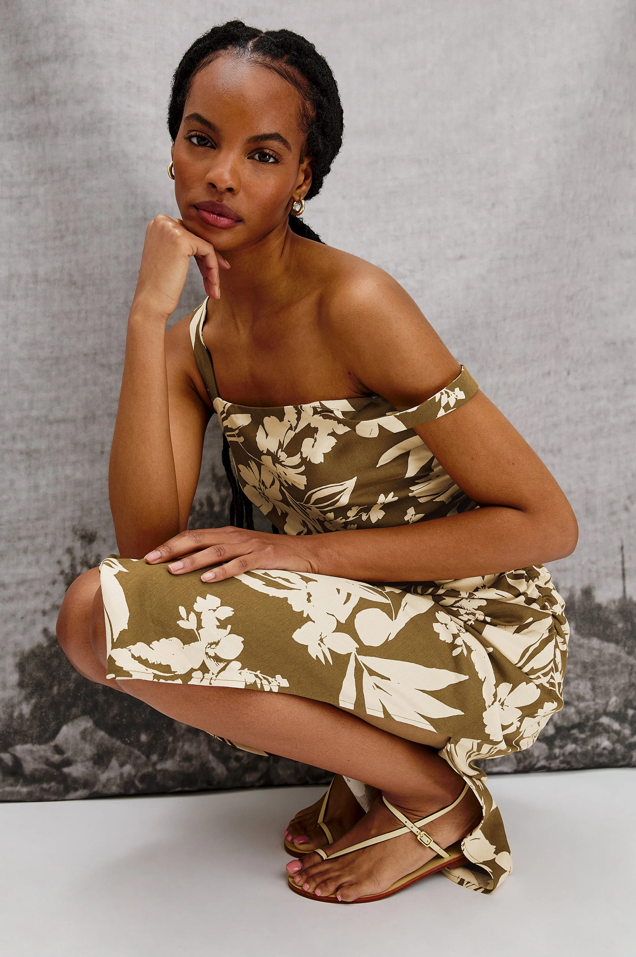 DAMARIS DRESS - OLIVE TROPIC Rails