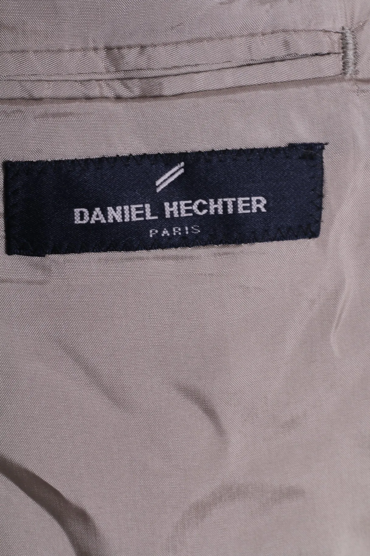 Daniel Hechter Mens 54 XL Jacket Shiny Brown Striped Cotton Single Breasted Blazer