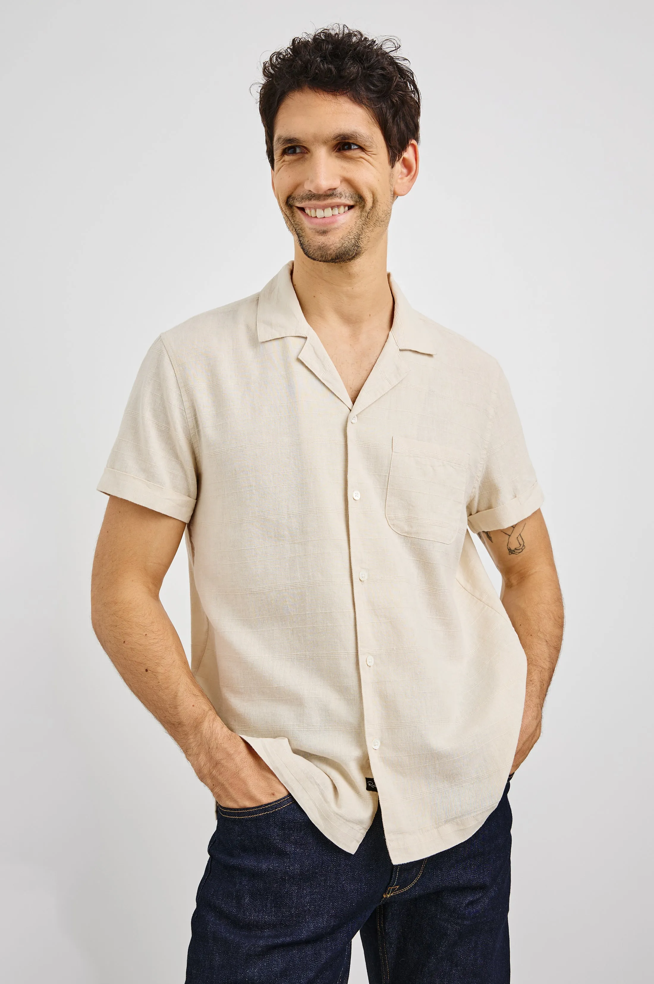 DAVIS SHIRT - NOUGAT Rails