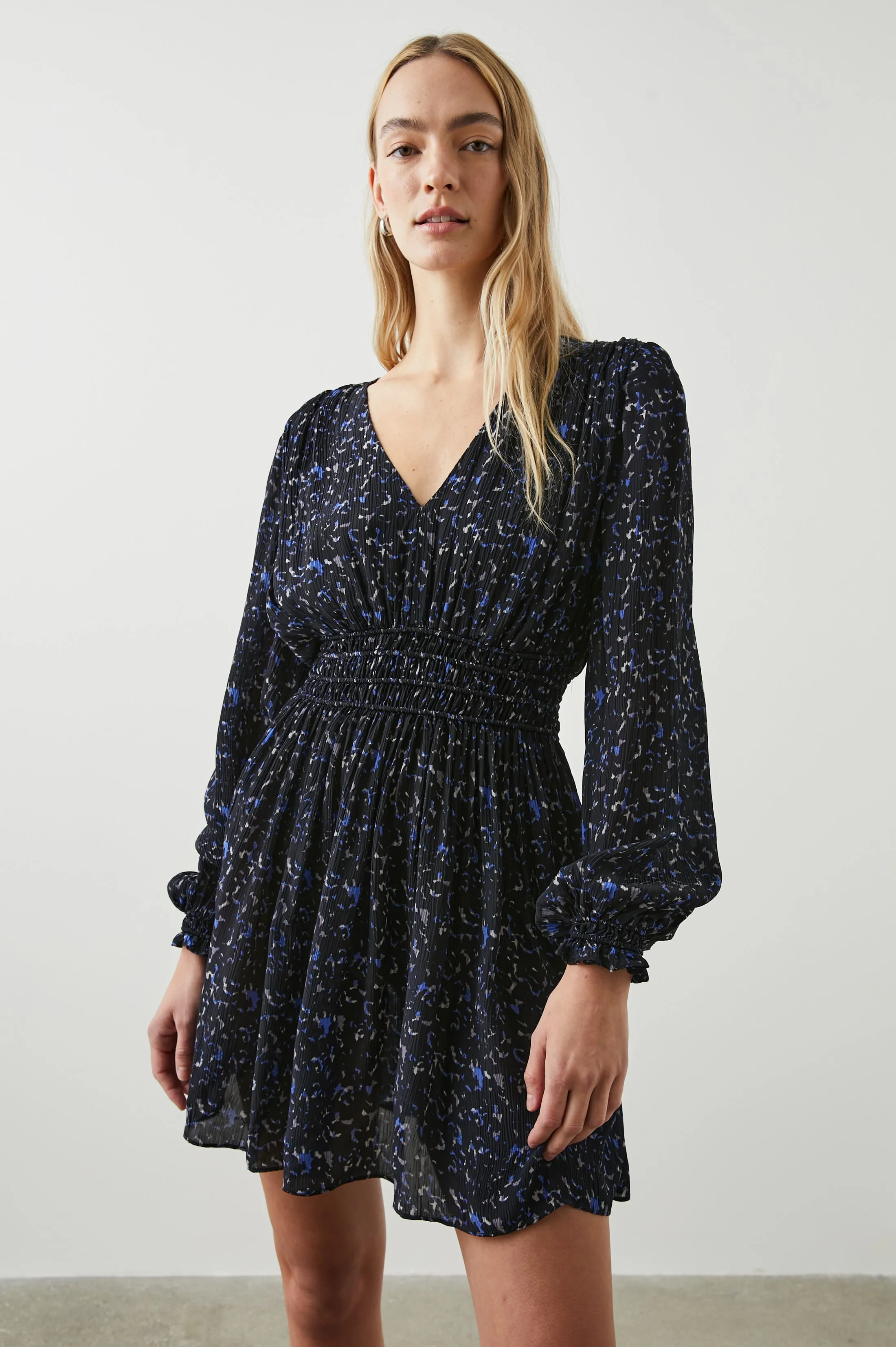 DELANEY DRESS - COBALT STATIC Rails